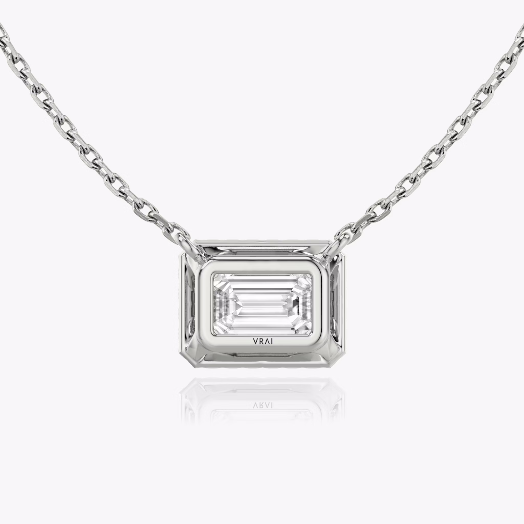 Halo Necklace | Emerald | 14k | White Gold | caratWeight: other