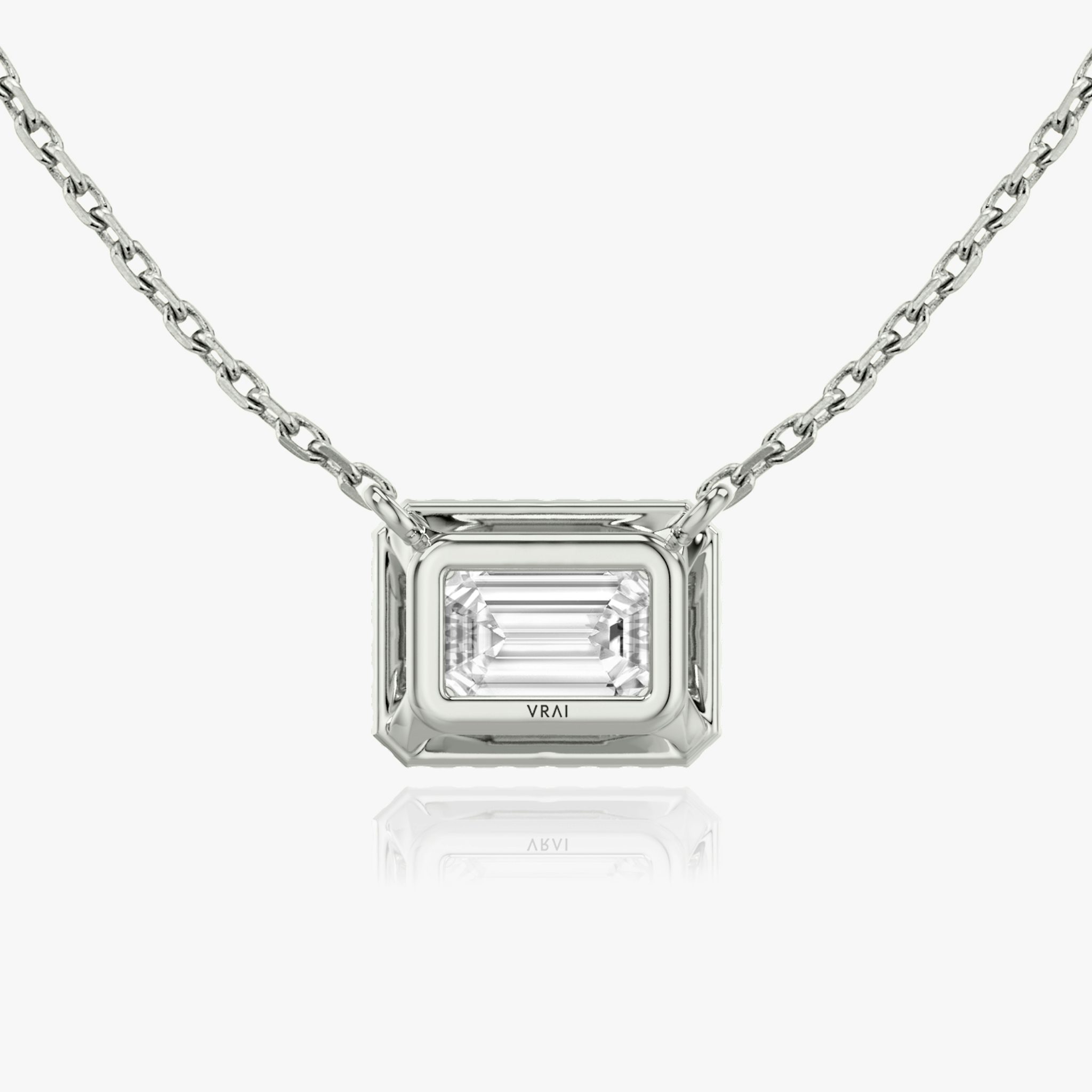 Halo Necklace | Emerald | 14k | White Gold | caratWeight: other