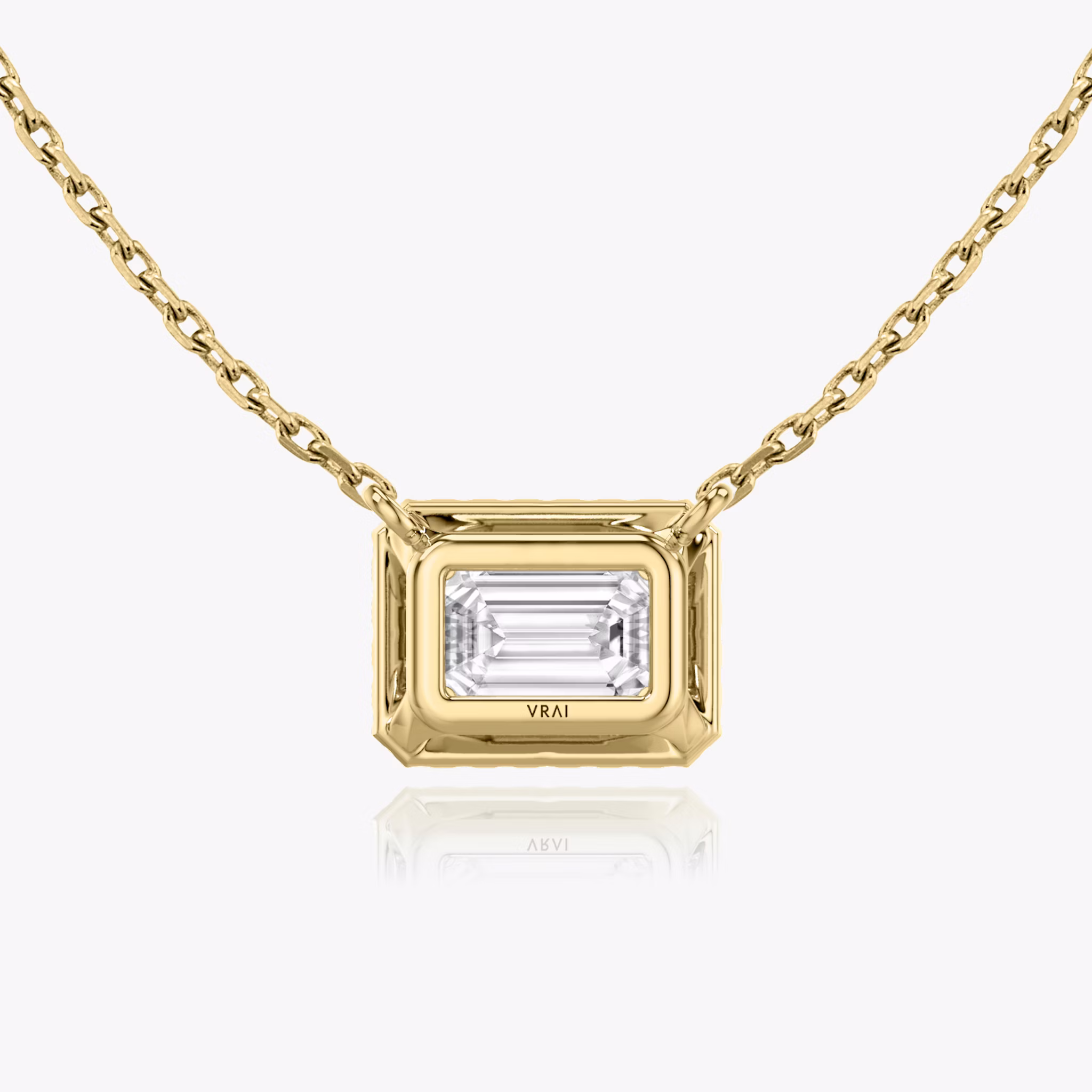 Halo Necklace | Emerald | 14k | Yellow Gold | caratWeight: other