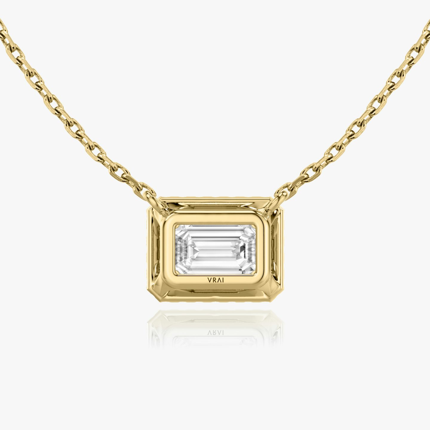 Halo Necklace | Emerald | 14k | Yellow Gold | caratWeight: 0.25ct