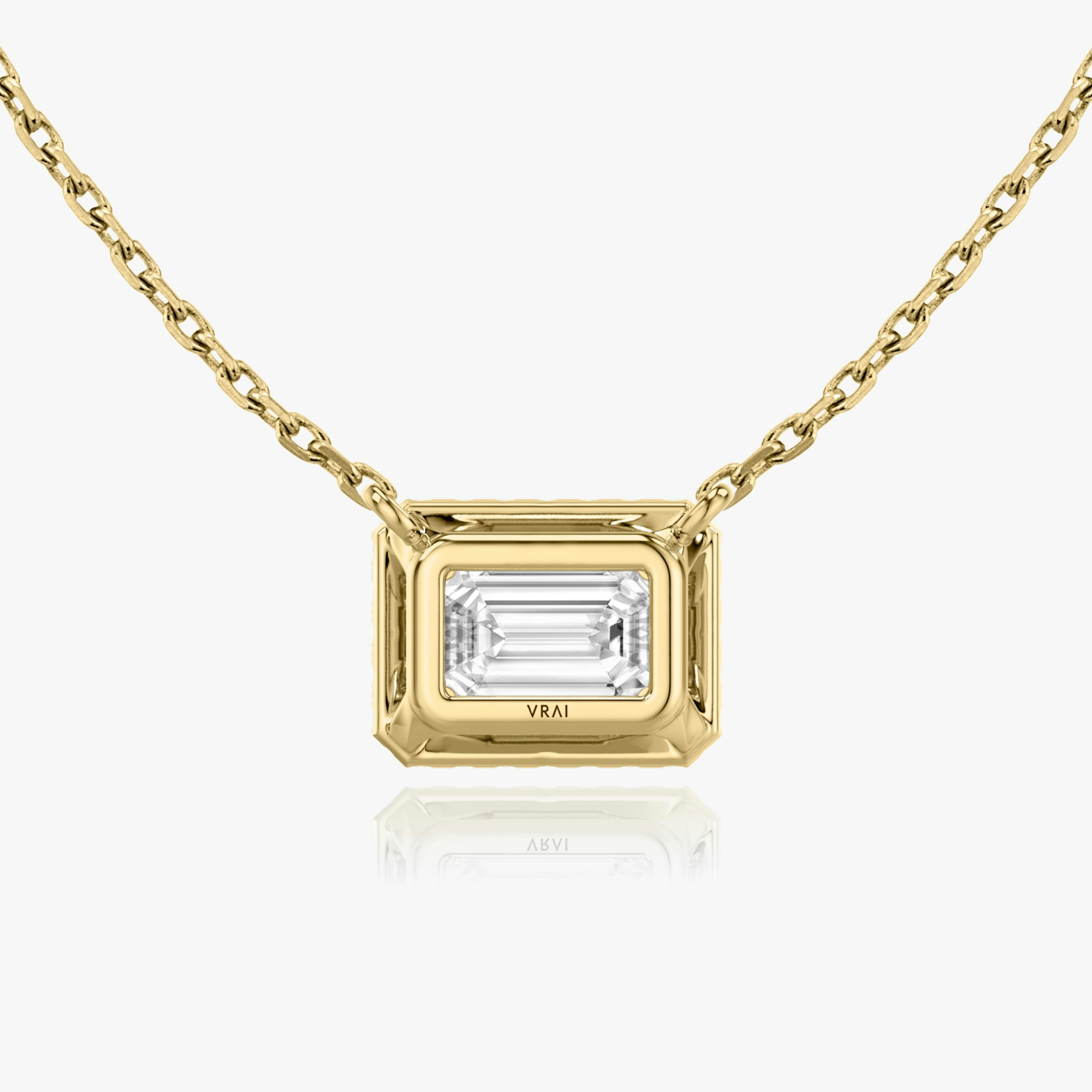 Halo Necklace | Emerald | 14k | Yellow Gold | caratWeight: other