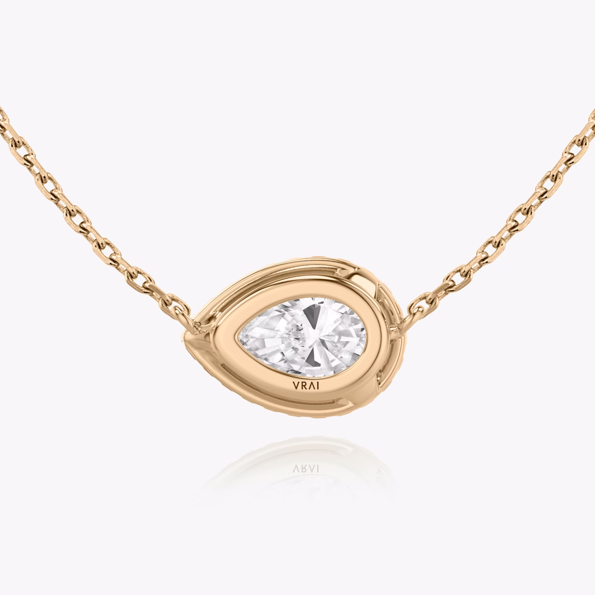 Halo Necklace | Pear | 14k | Rose Gold | caratWeight: 0.50ct