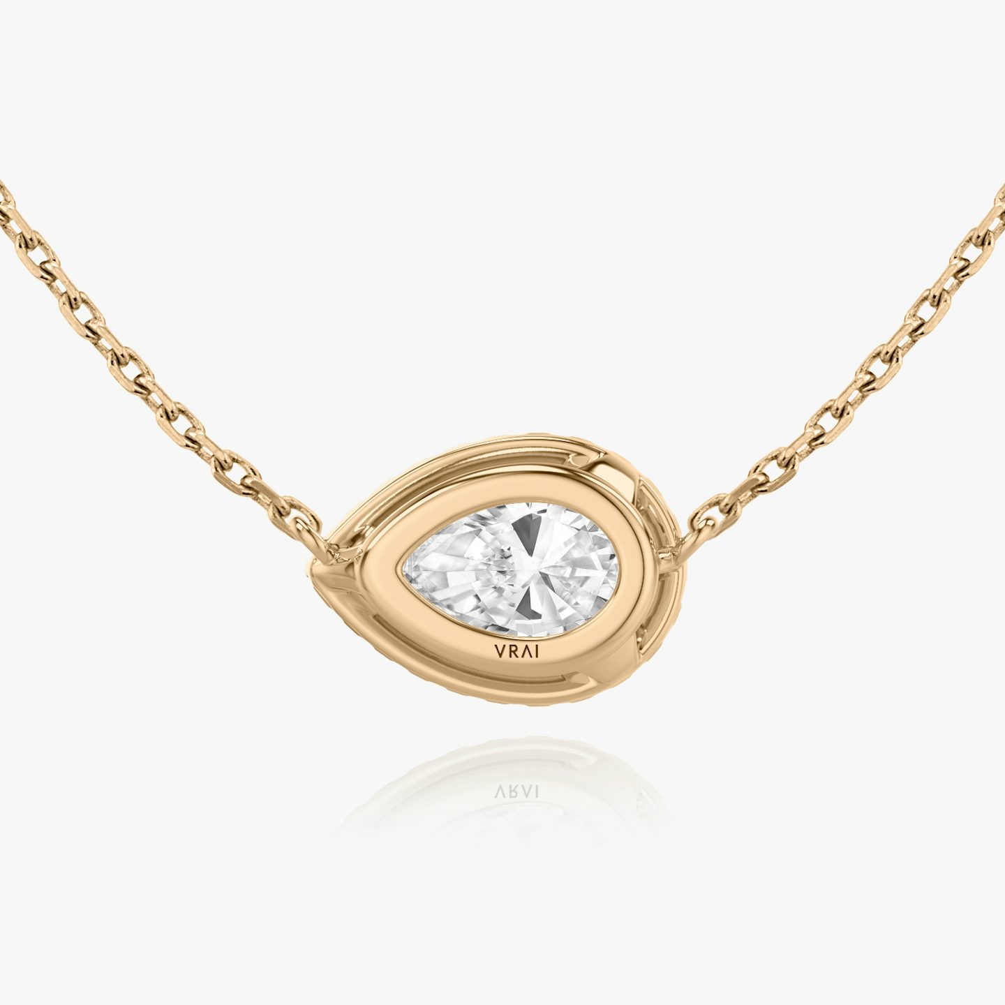 Halo Necklace | Pear | 14k | Rose Gold | caratWeight: 0.50ct