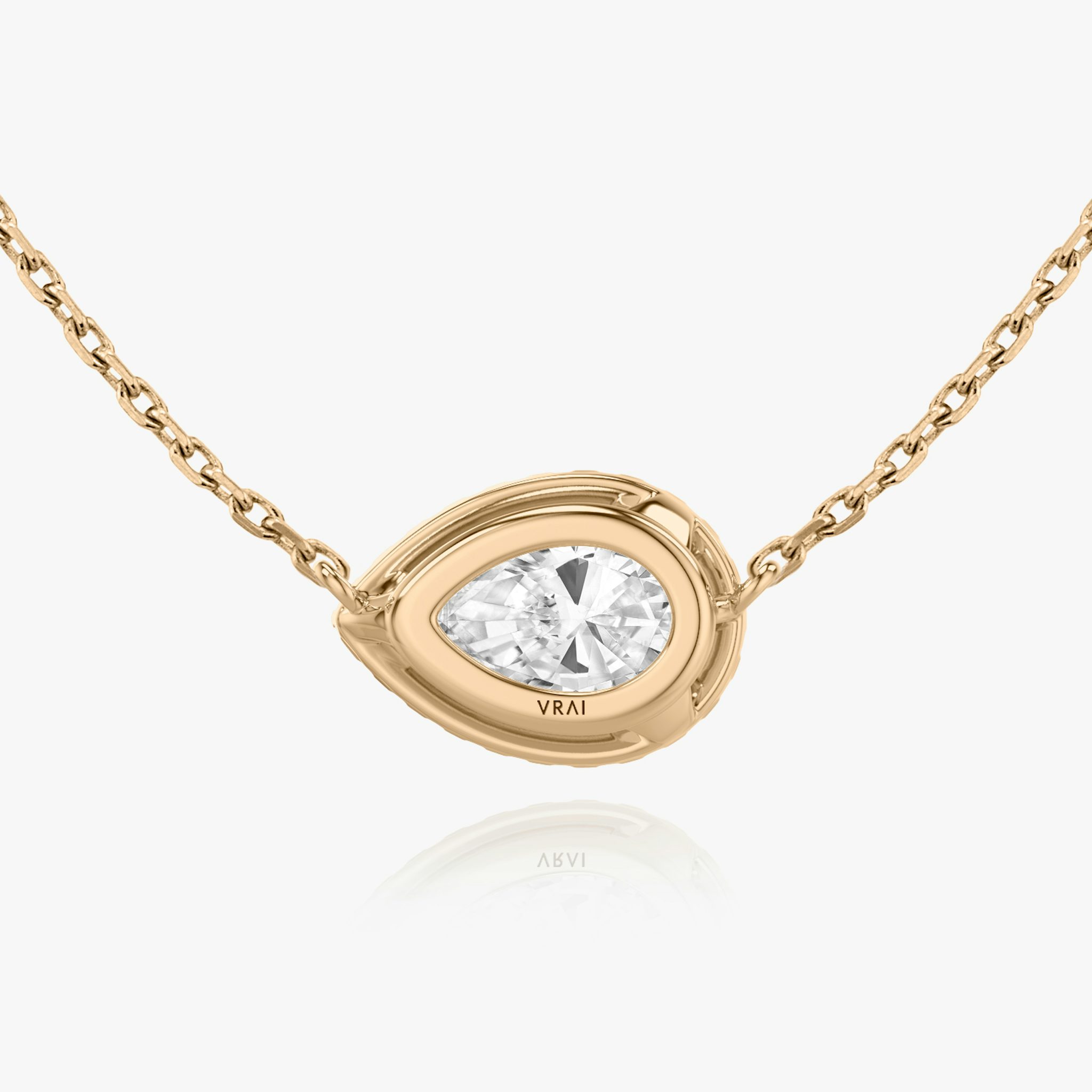 Halo Necklace | Pear | 14k | Rose Gold | caratWeight: 0.50ct