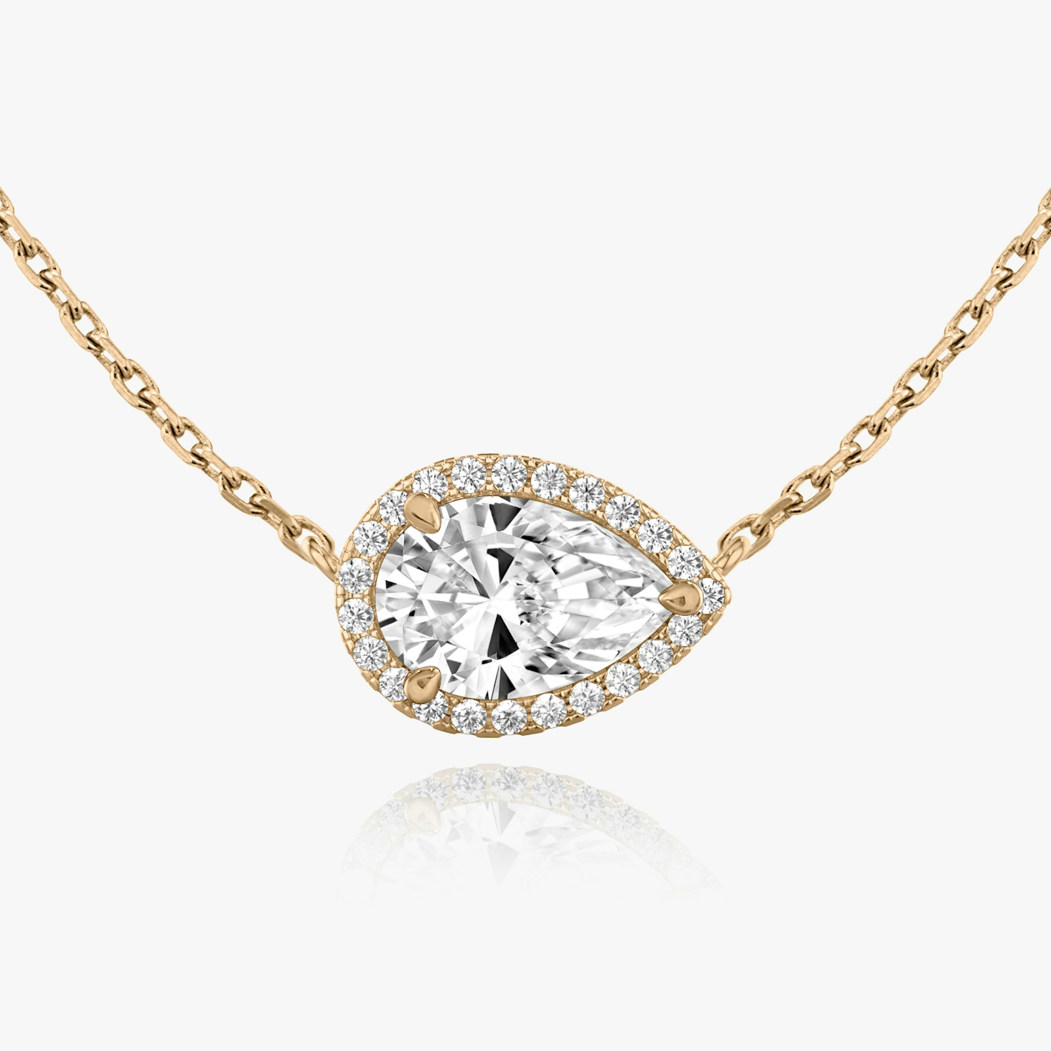 Halo Necklace | Pear | 14k | Rose Gold | caratWeight: 0.50ct