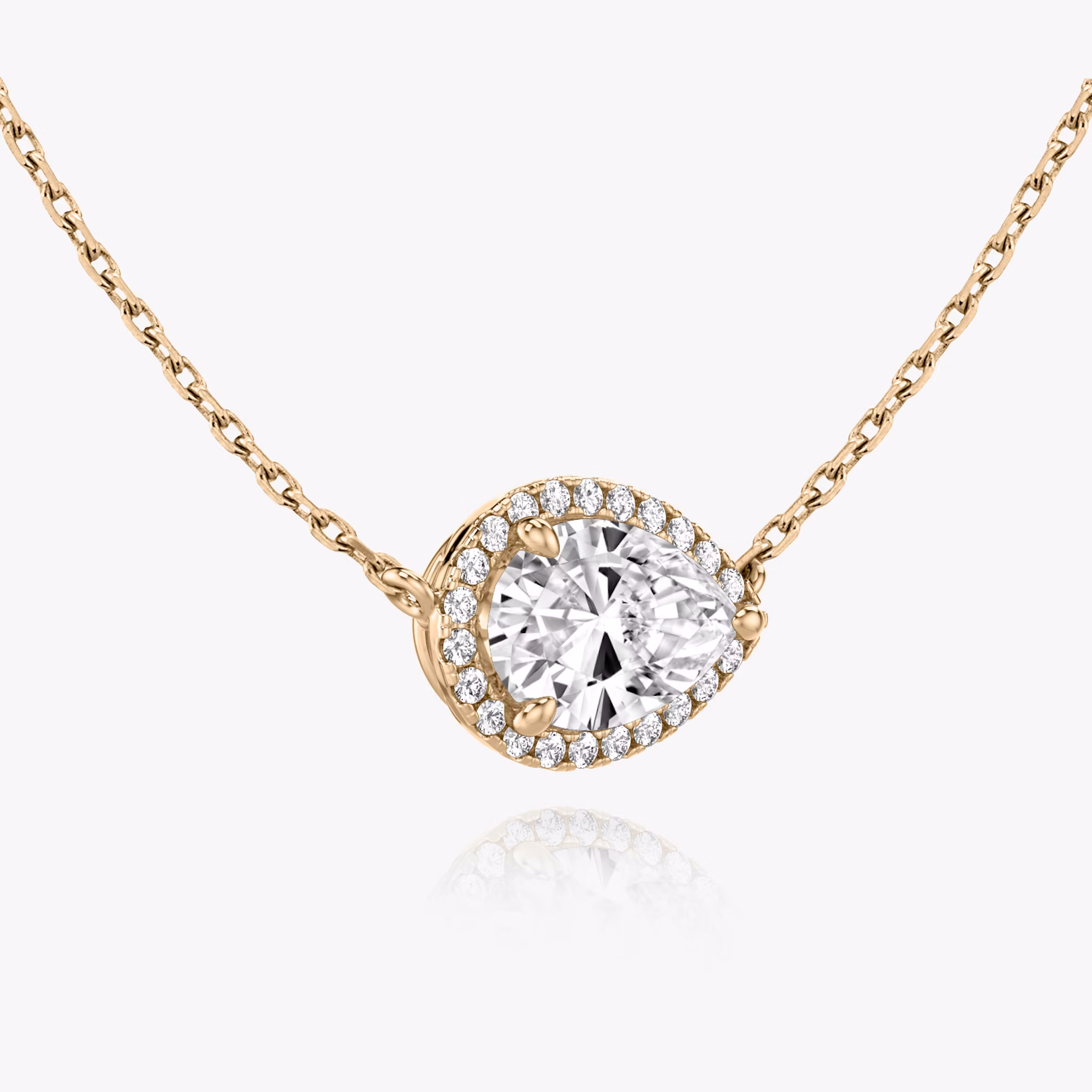 Halo Necklace | Pear | 14k | Rose Gold | caratWeight: 0.50ct