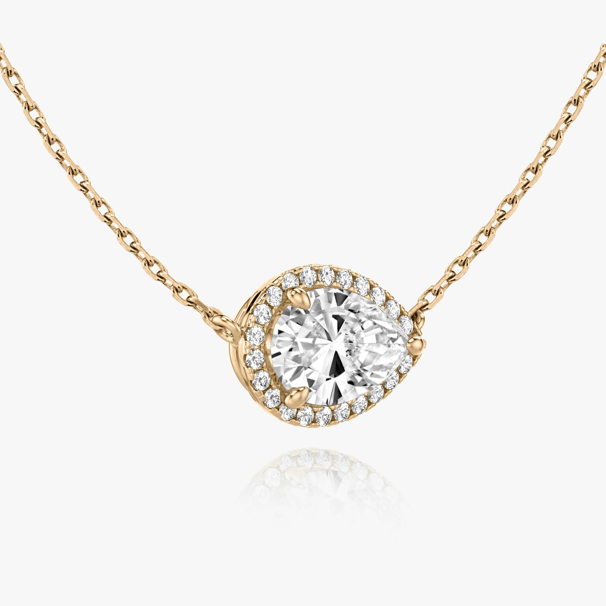 Halo Necklace | Pear | 14k | Rose Gold | caratWeight: 0.50ct