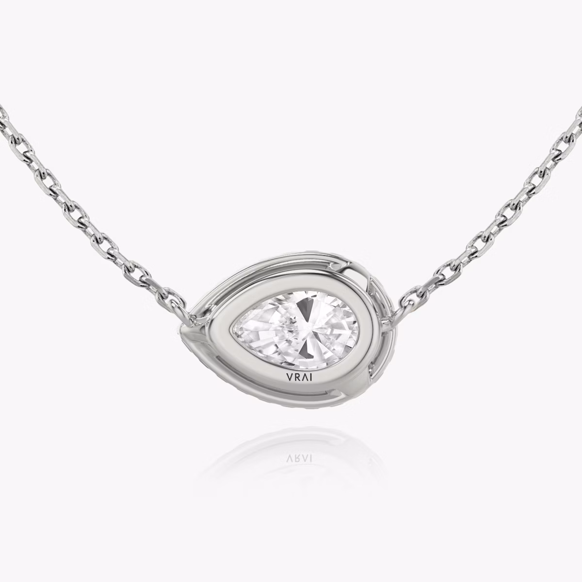 Halo Necklace | Pear | 14k | White Gold | caratWeight: 0.75ct