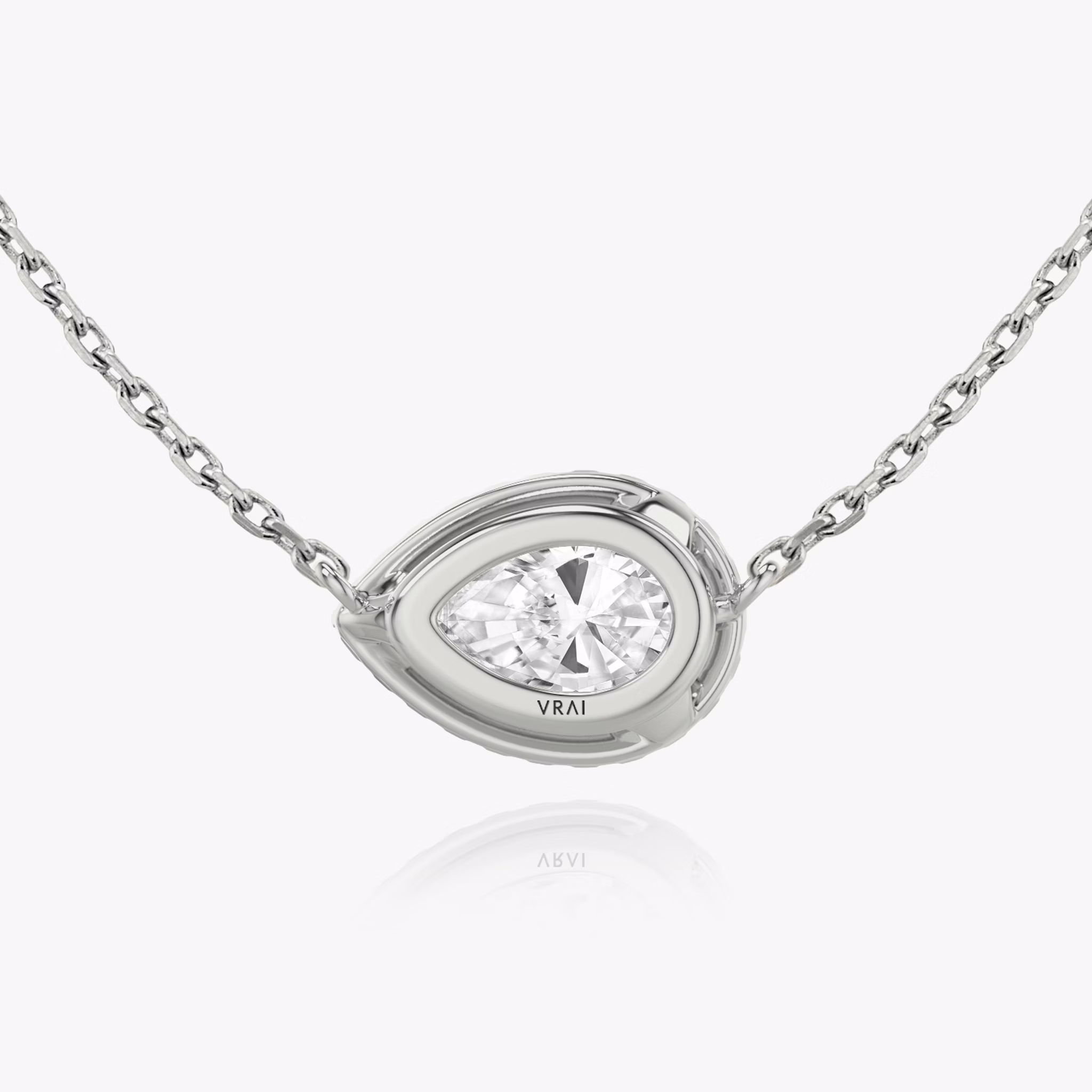 Halo Necklace | Pear | 14k | White Gold | caratWeight: other