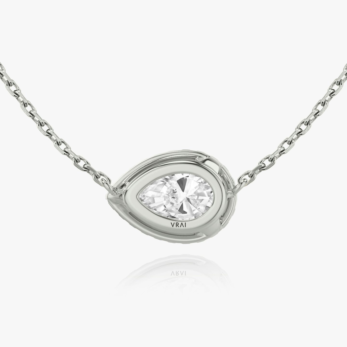 Halo Necklace | Pear | 14k | White Gold | caratWeight: 0.25ct