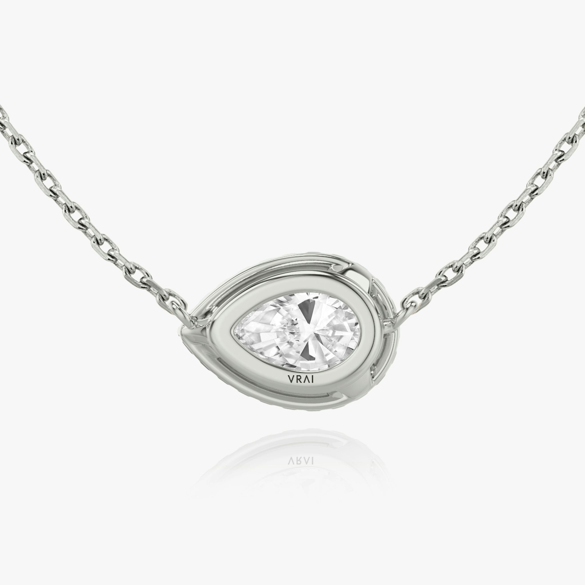 Halo Necklace | Pear | 14k | White Gold | caratWeight: other