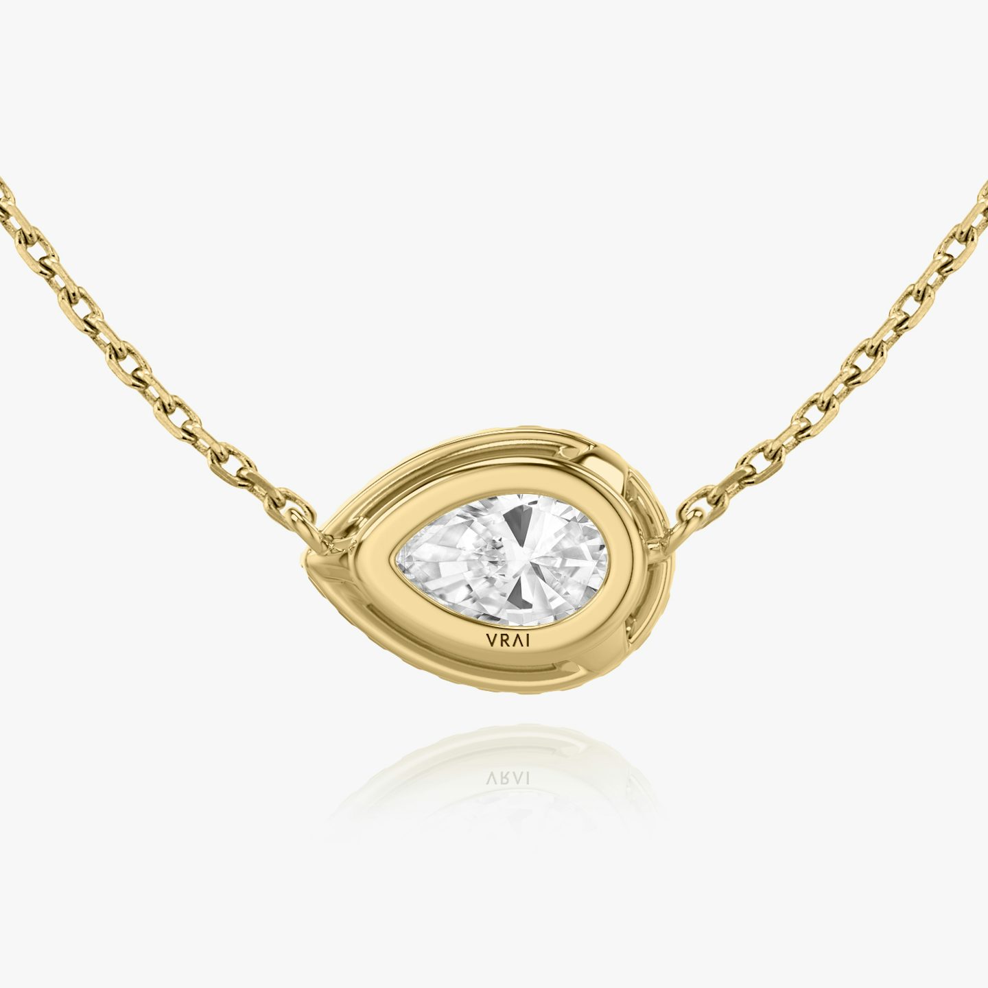 Halo Necklace | Pear | 14k | Yellow Gold | caratWeight: 0.25ct