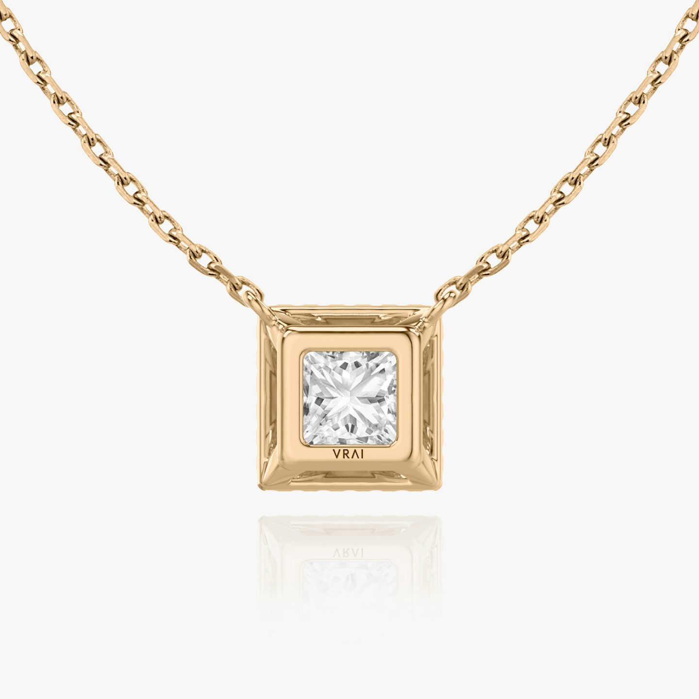 Halo Necklace | Princess | 14k | Rose Gold | caratWeight: 0.25ct