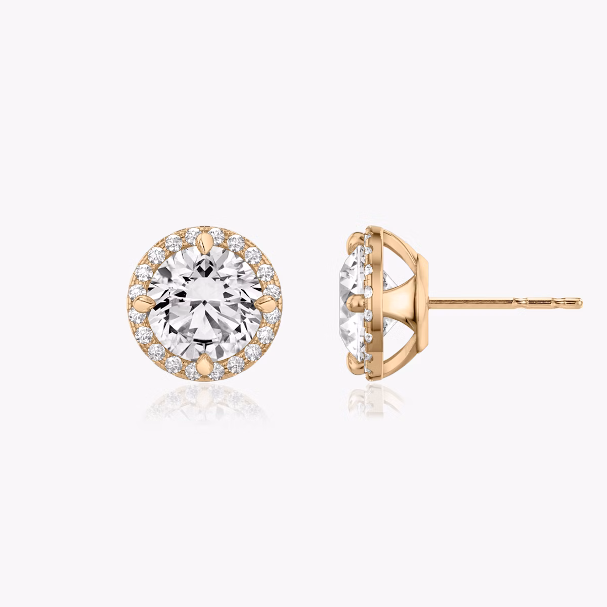 Halo Stud | Round Brilliant | 14k | Rose Gold | caratWeight: 0.25ct