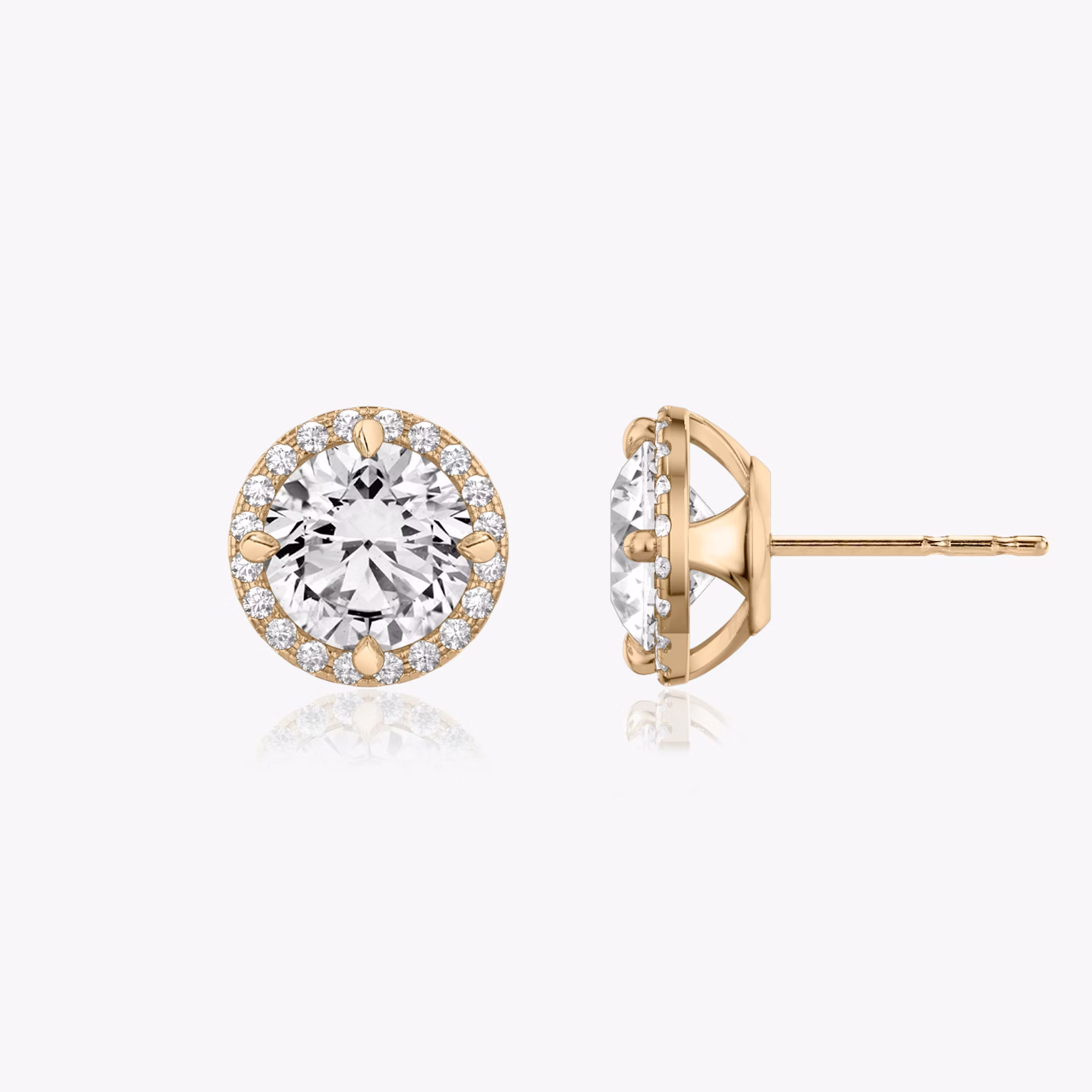 Halo Stud | Round Brilliant | 14k | Rose Gold | caratWeight: other