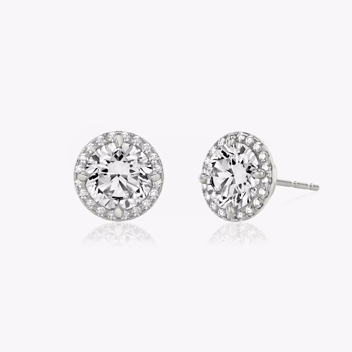 Halo Stud Round Brilliant | White Gold