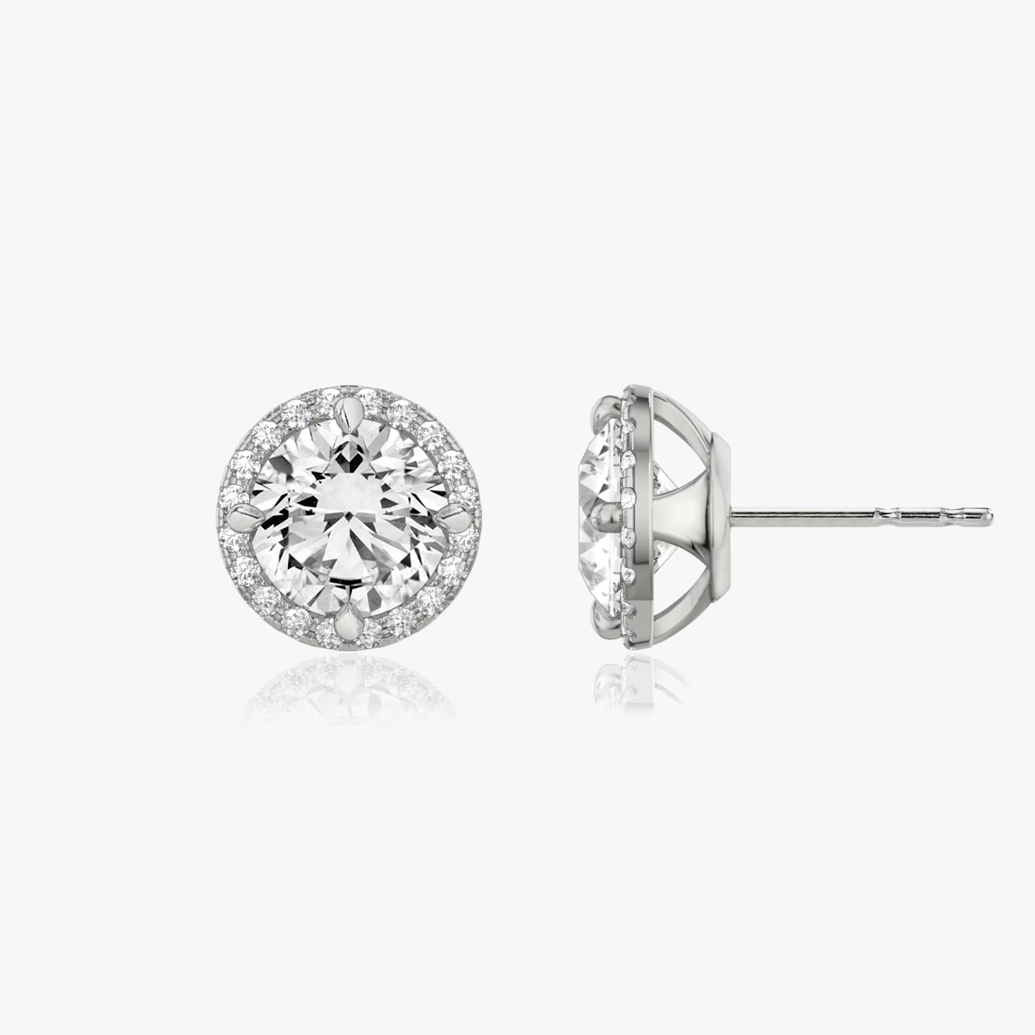 Halo Stud | Round Brilliant | 14k | White Gold | caratWeight: 0.25ct