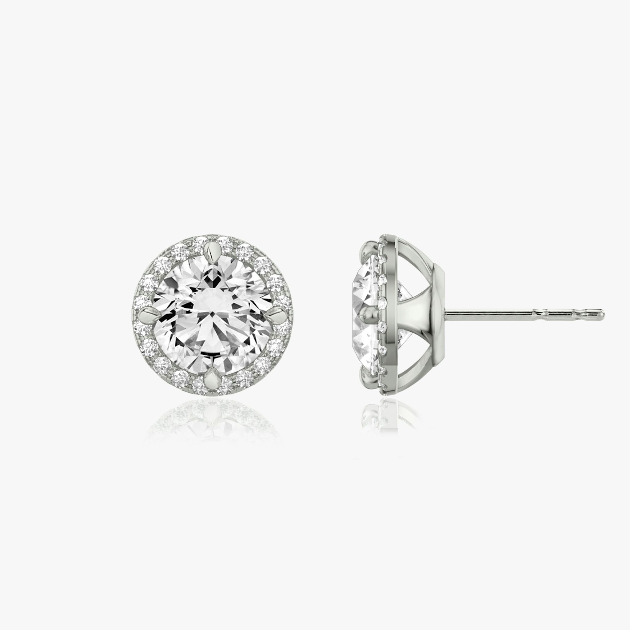 Halo Stud | Round Brilliant | 14k | White Gold | caratWeight: 0.25ct