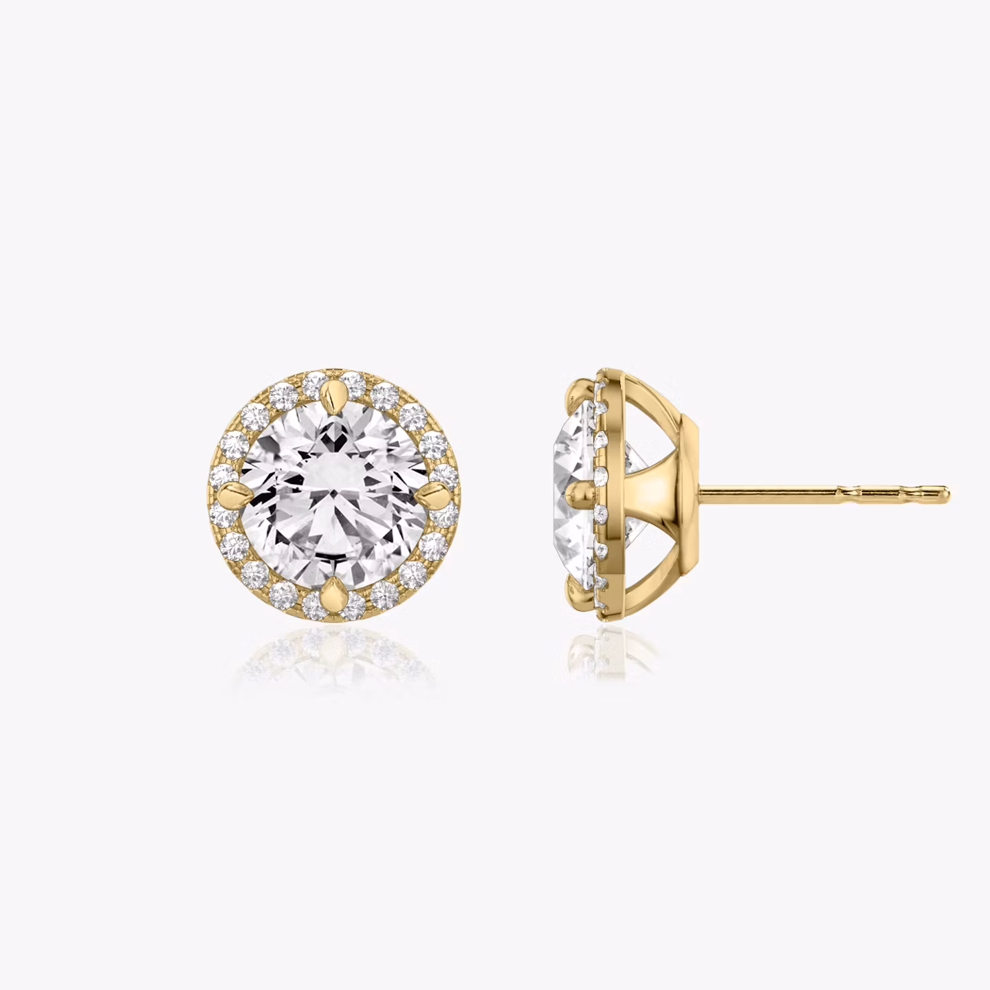 Pendiente Halo | Brillante | 14k | Oro amarillo | caratWeight: 1.0ct