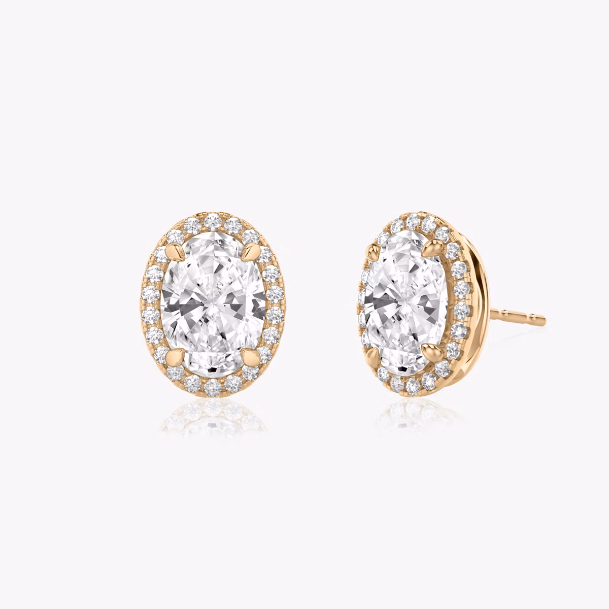 Halo Stud | Oval | 14k | Rose Gold | caratWeight: 1.0ct