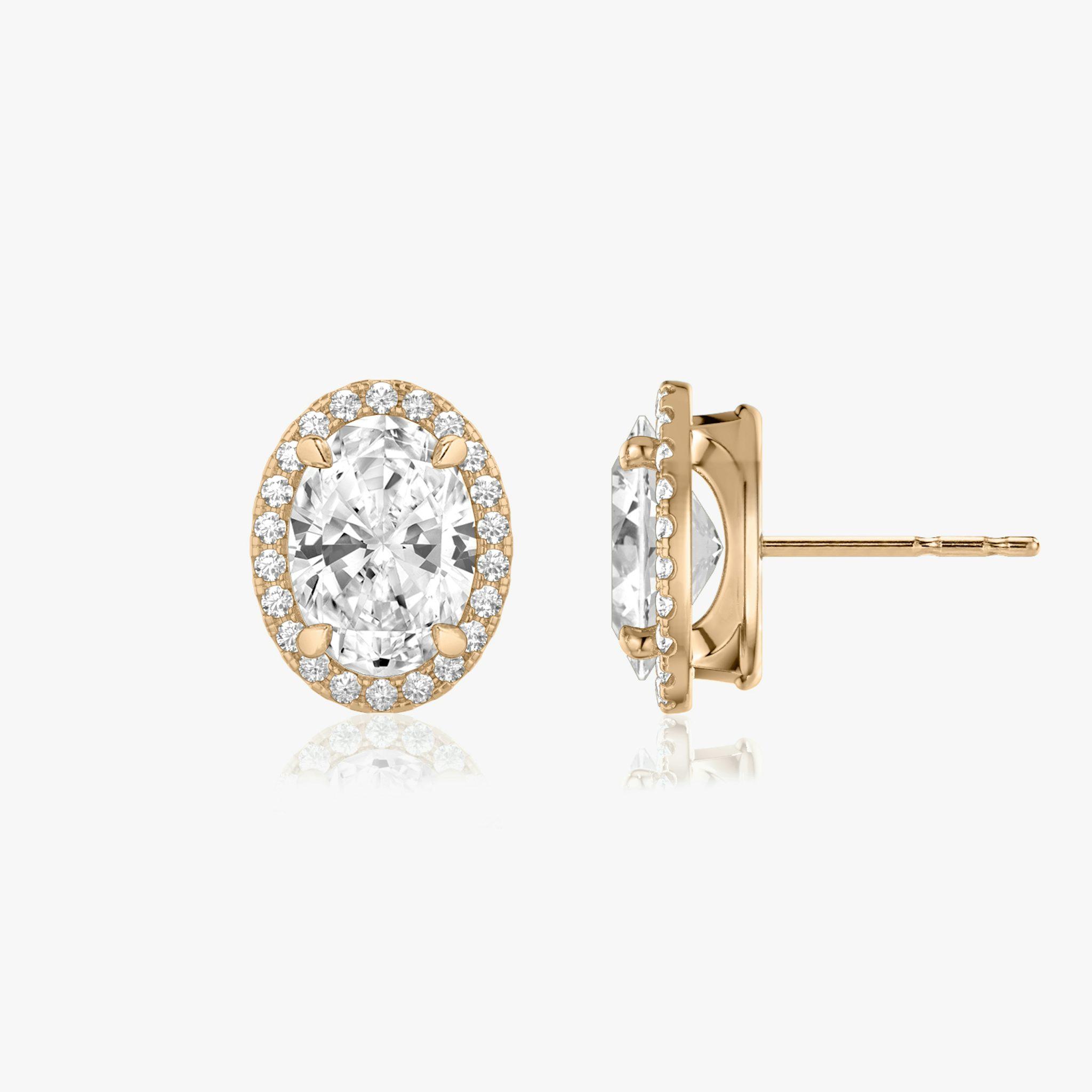 Halo Stud | Oval | 14k | Rose Gold | caratWeight: other