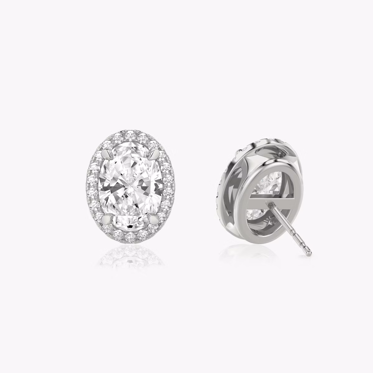 Halo Stud | Oval | 14k | White Gold | caratWeight: 0.75ct