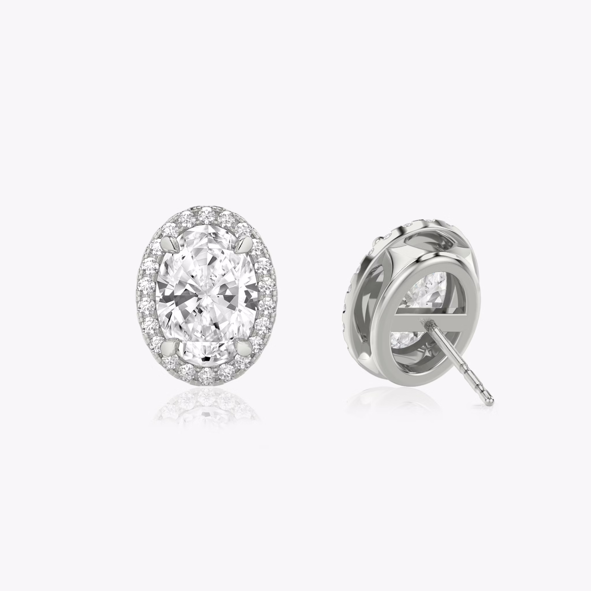 Halo Stud | Oval | 14k | White Gold | caratWeight: other