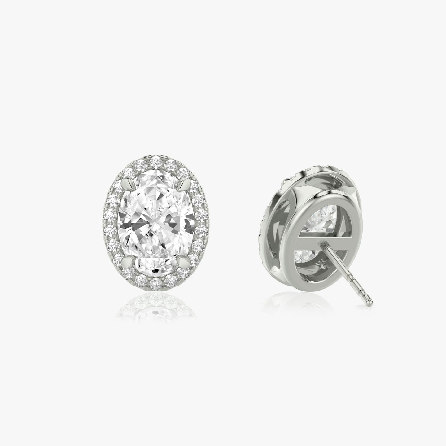 Halo Stud | Oval | 14k | White Gold | caratWeight: 1.0ct