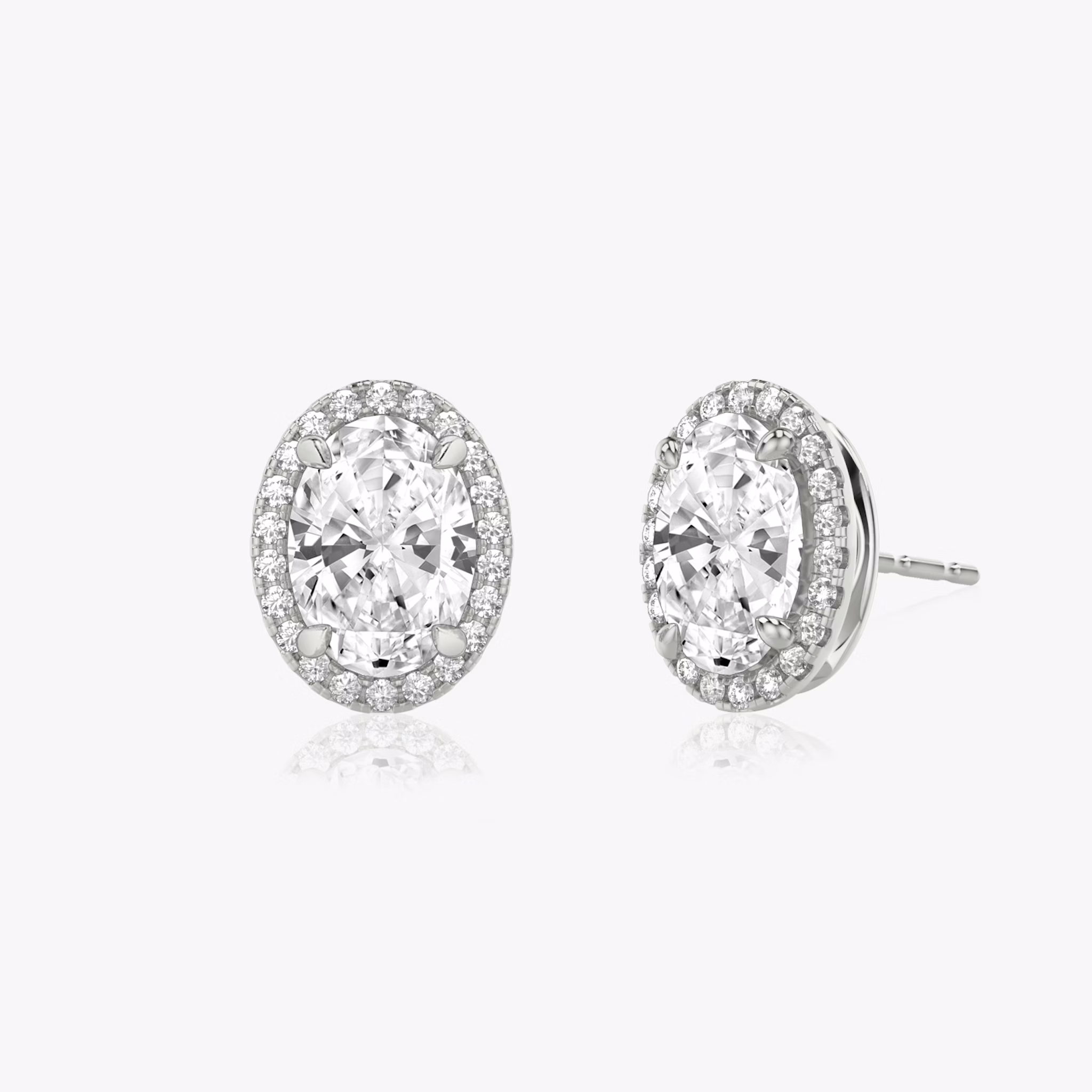 Halo Stud | Oval | 14k | White Gold | caratWeight: other