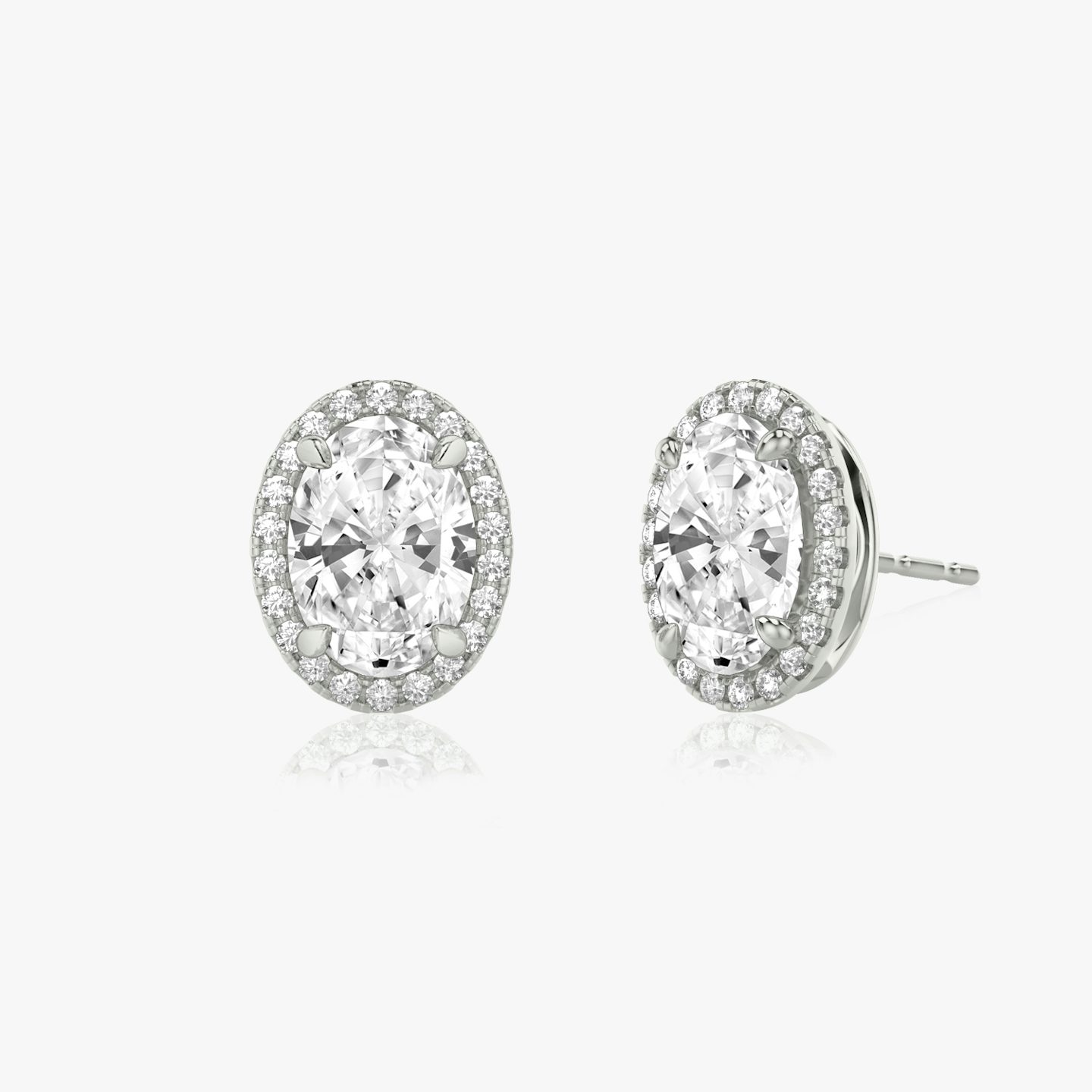 Halo Stud | Oval | 14k | White Gold | caratWeight: 1.0ct
