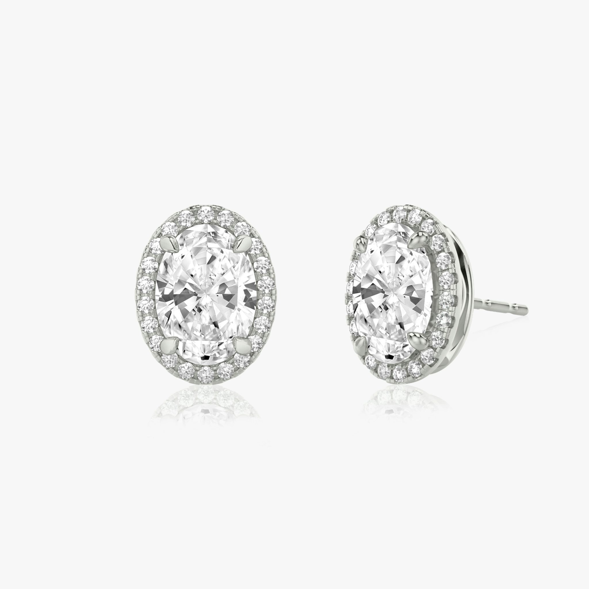 Halo Stud | Oval | 14k | White Gold | caratWeight: other