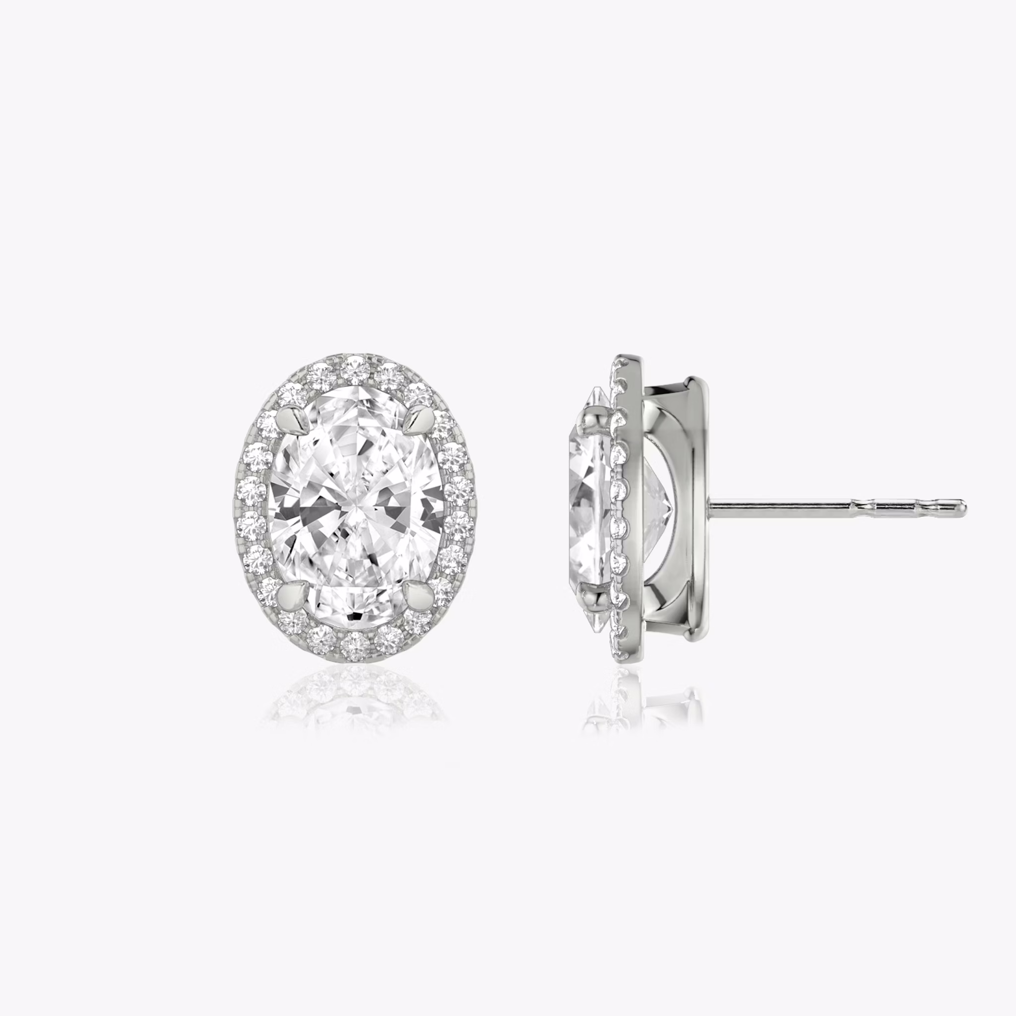 Halo Stud | Oval | 14k | White Gold | caratWeight: other