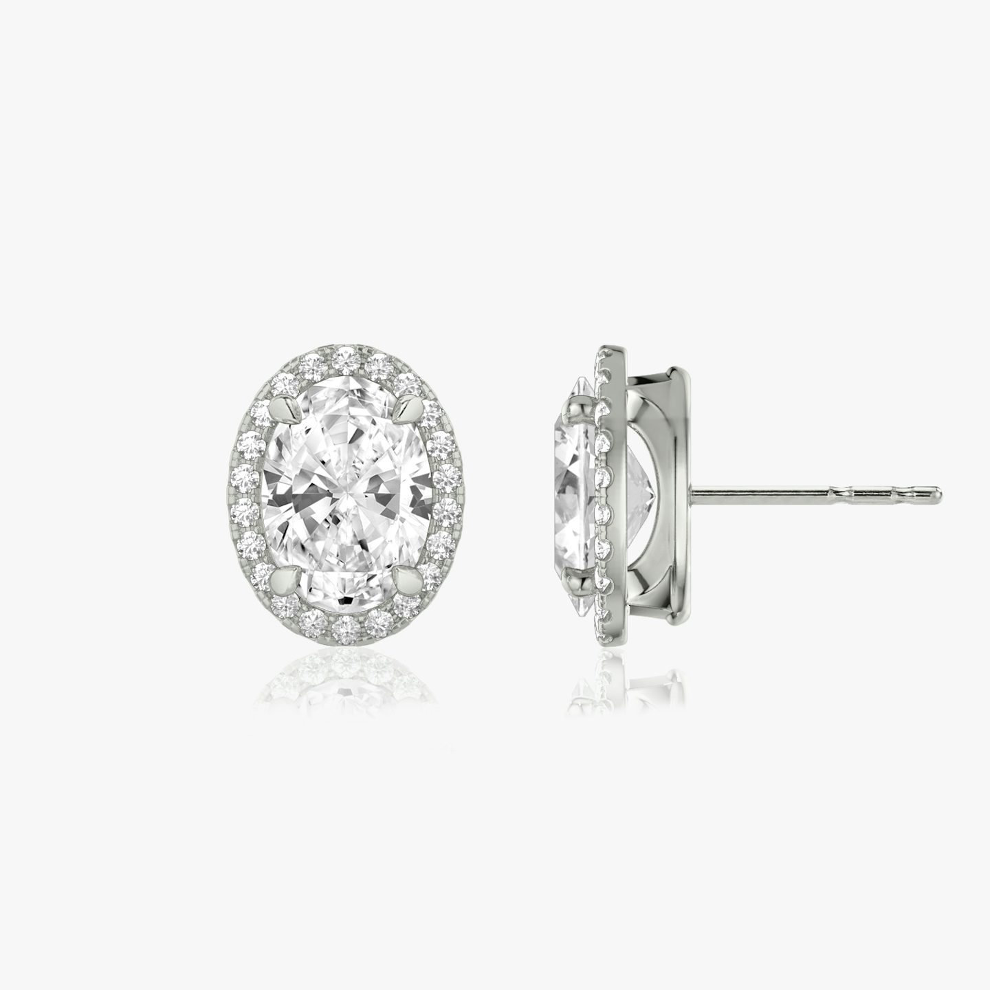Halo Stud | Oval | 14k | White Gold | caratWeight: 1.0ct