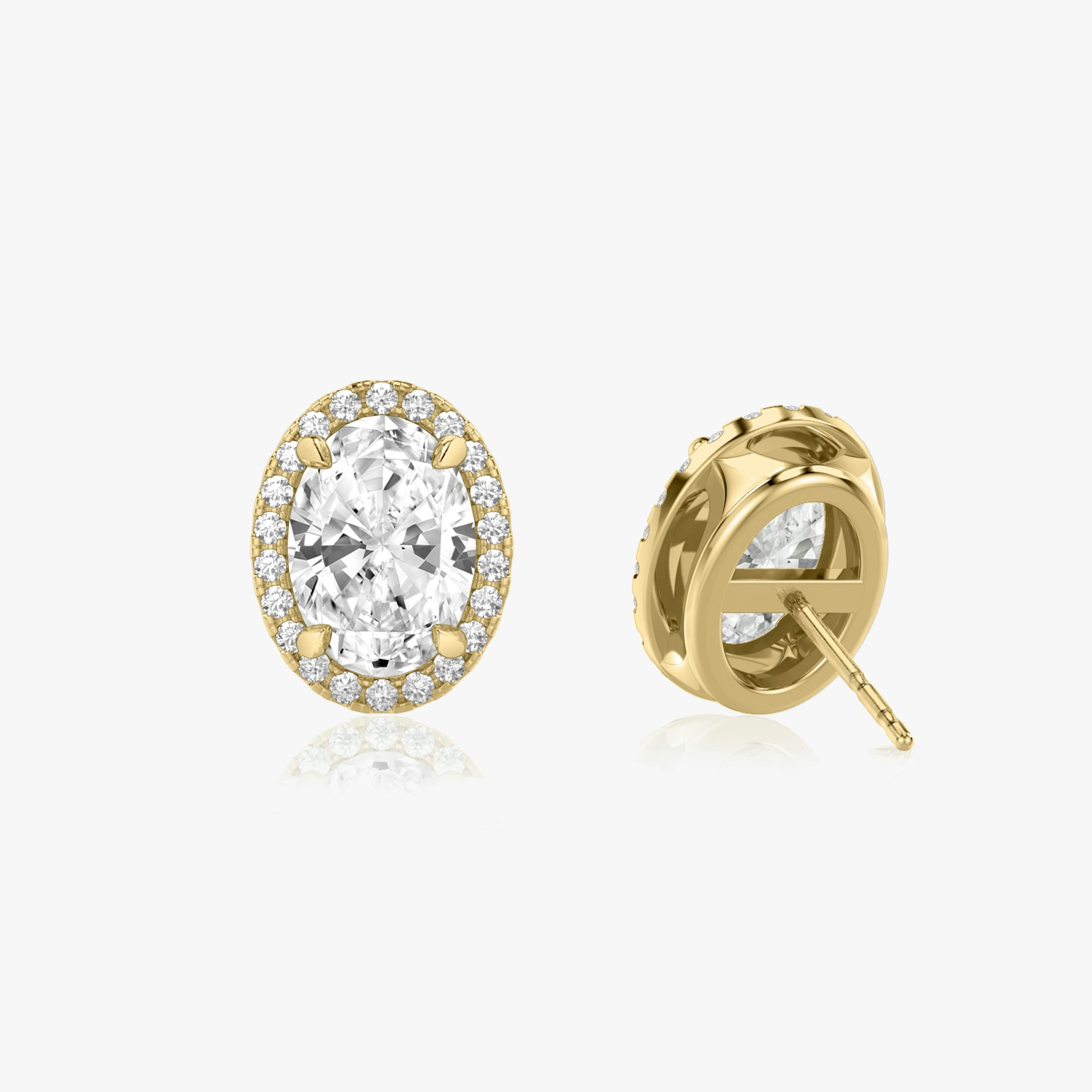 Halo Stud | Oval | 14k | Yellow Gold | caratWeight: 1.0ct