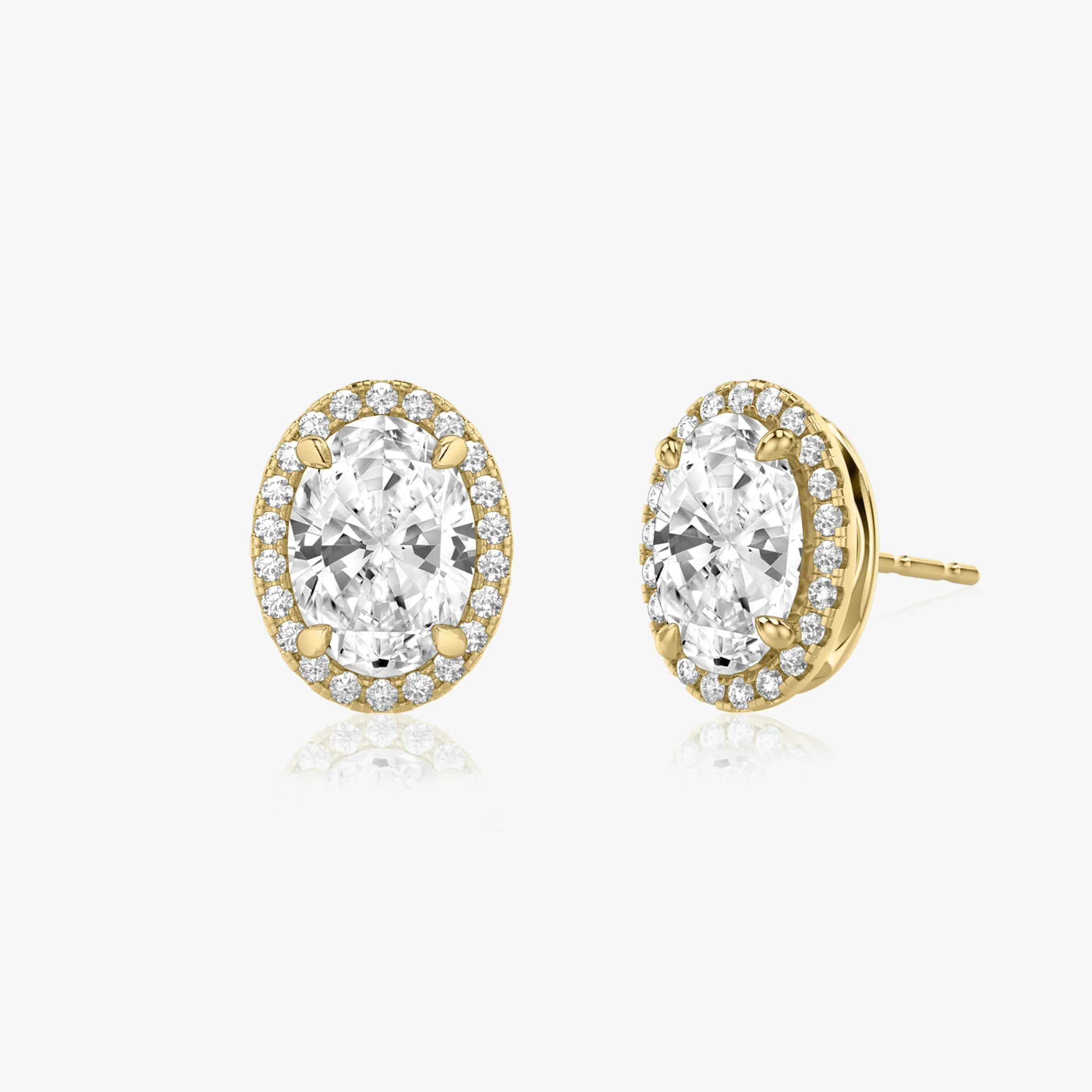 Halo Stud | Oval | 14k | Yellow Gold | caratWeight: 1.0ct
