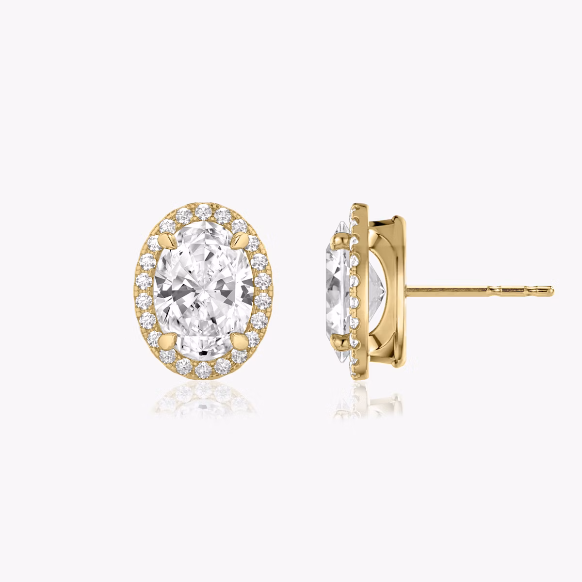 Halo Stud | Oval | 14k | Yellow Gold | caratWeight: 0.75ct