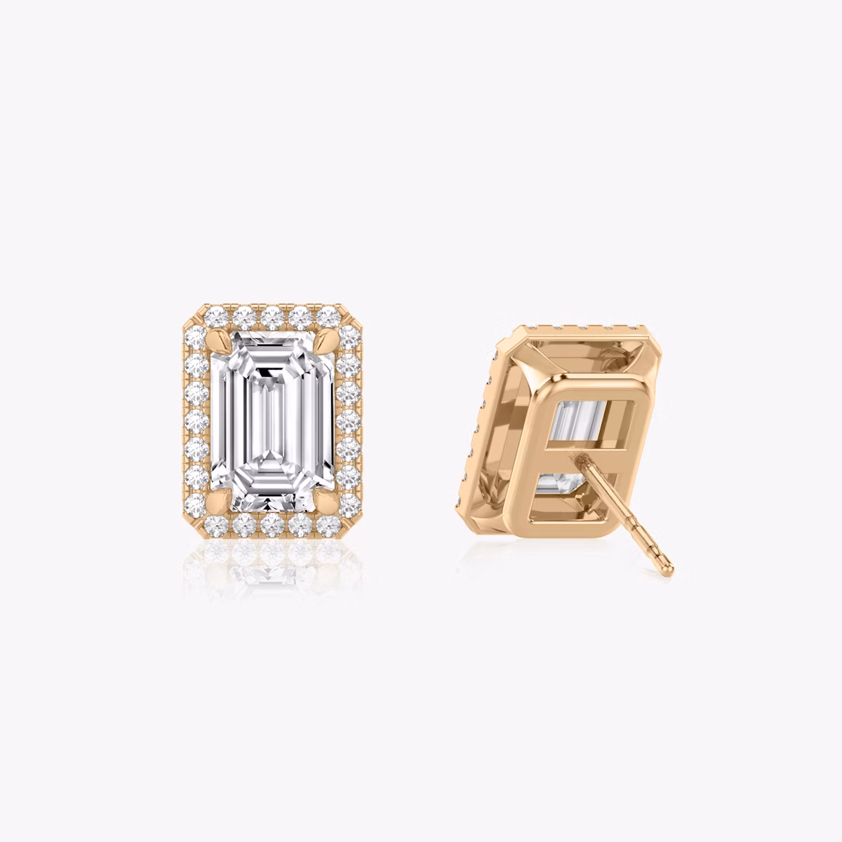 Halo Stud | Emerald | 14k | Rose Gold | caratWeight: 0.25ct