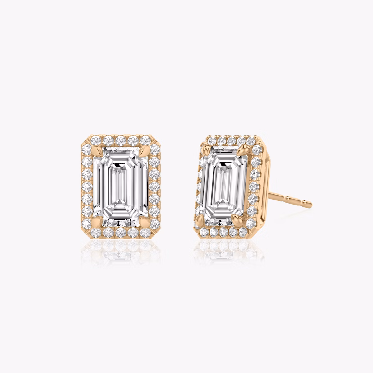 Halo Stud | Emerald | 14k | Rose Gold | caratWeight: 0.25ct
