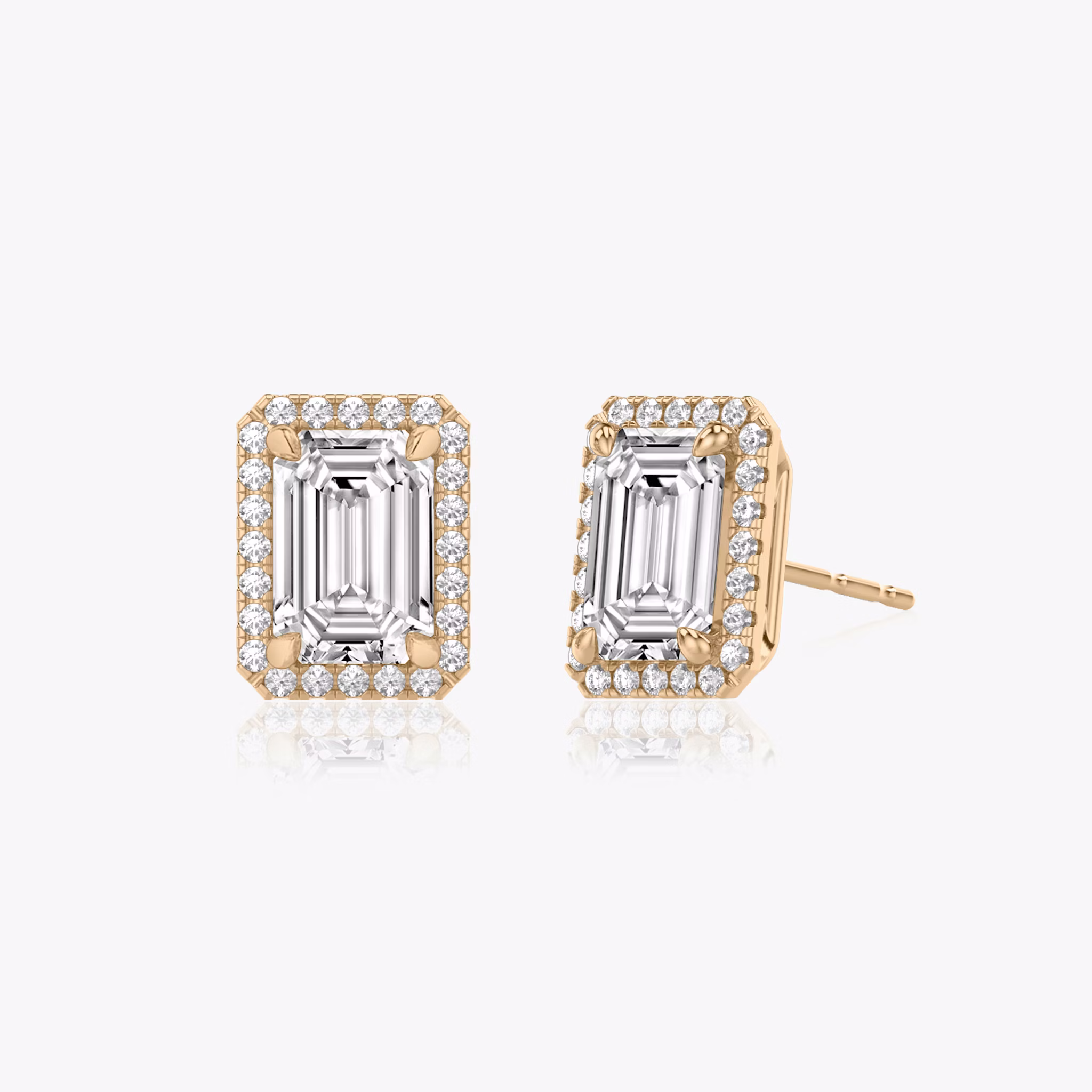 Halo Stud | Emerald | 14k | Rose Gold | caratWeight: 0.50ct