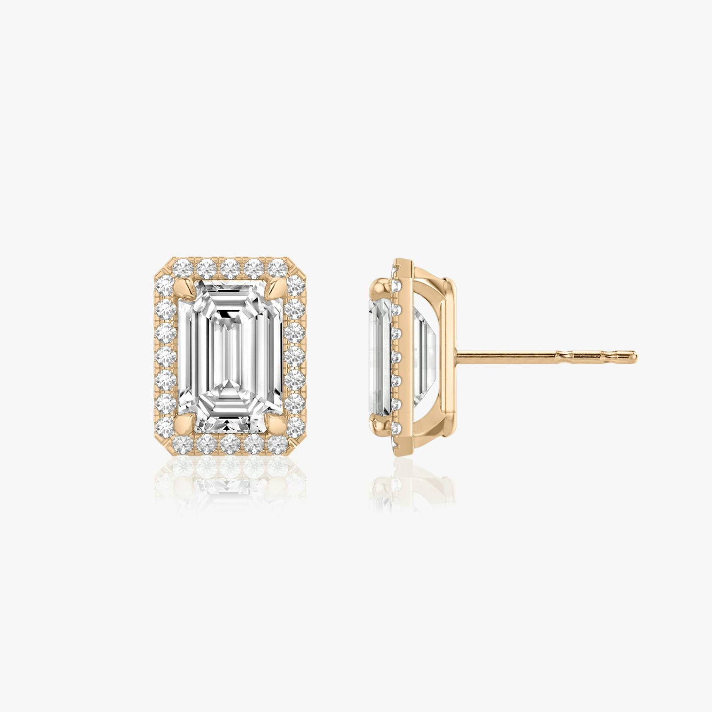 Halo Stud | Emerald | 14k | Rose Gold | caratWeight: 0.75ct