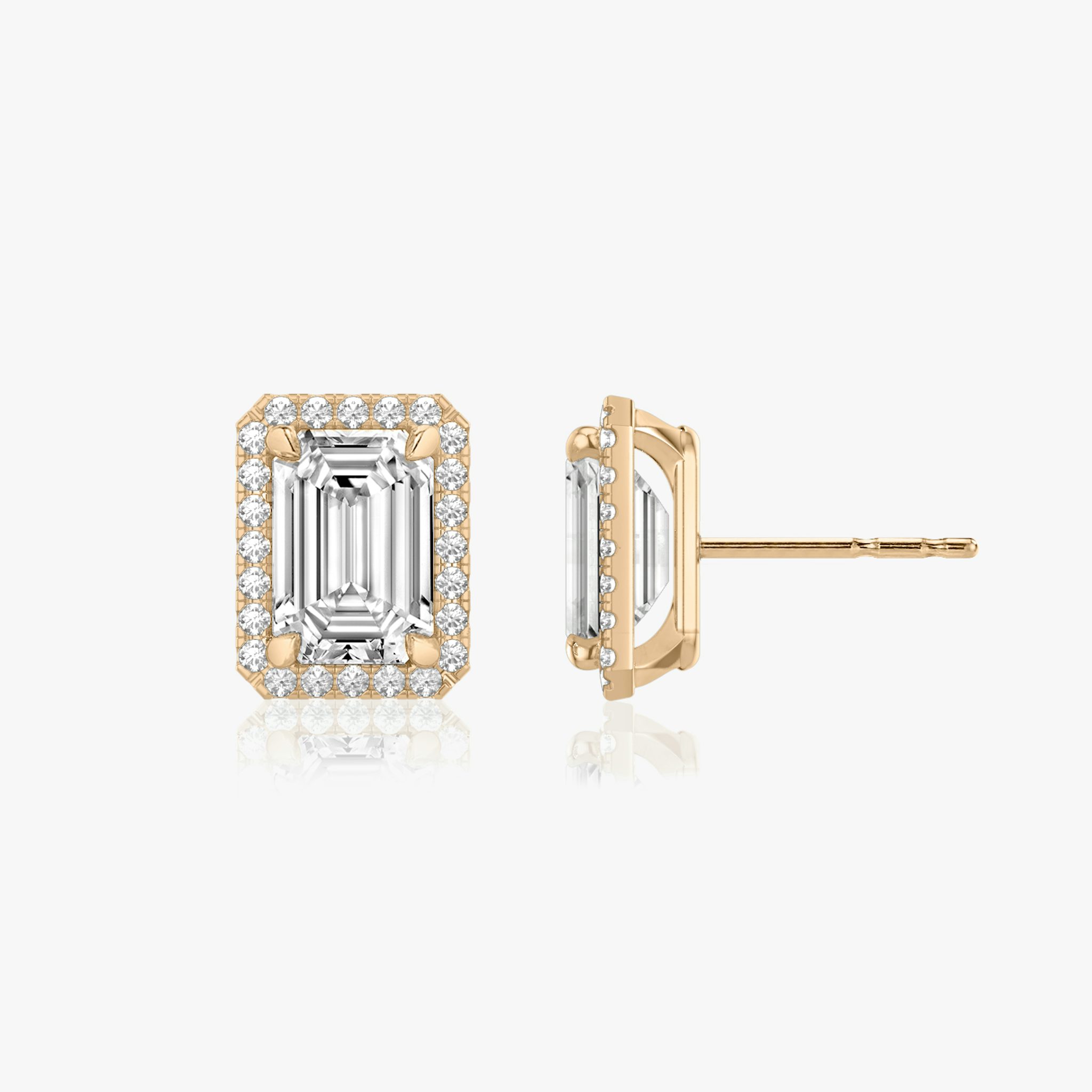 Halo Stud | Emerald | 14k | Rose Gold | caratWeight: 0.50ct