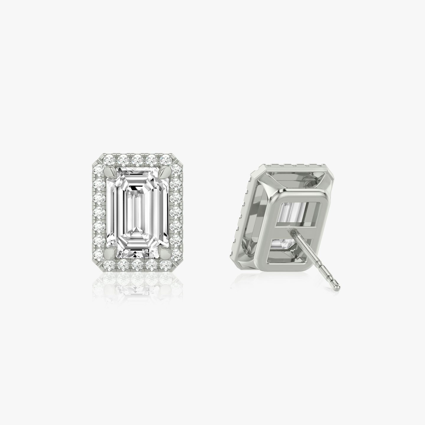 Halo Stud | Emerald | 14k | White Gold | caratWeight: other