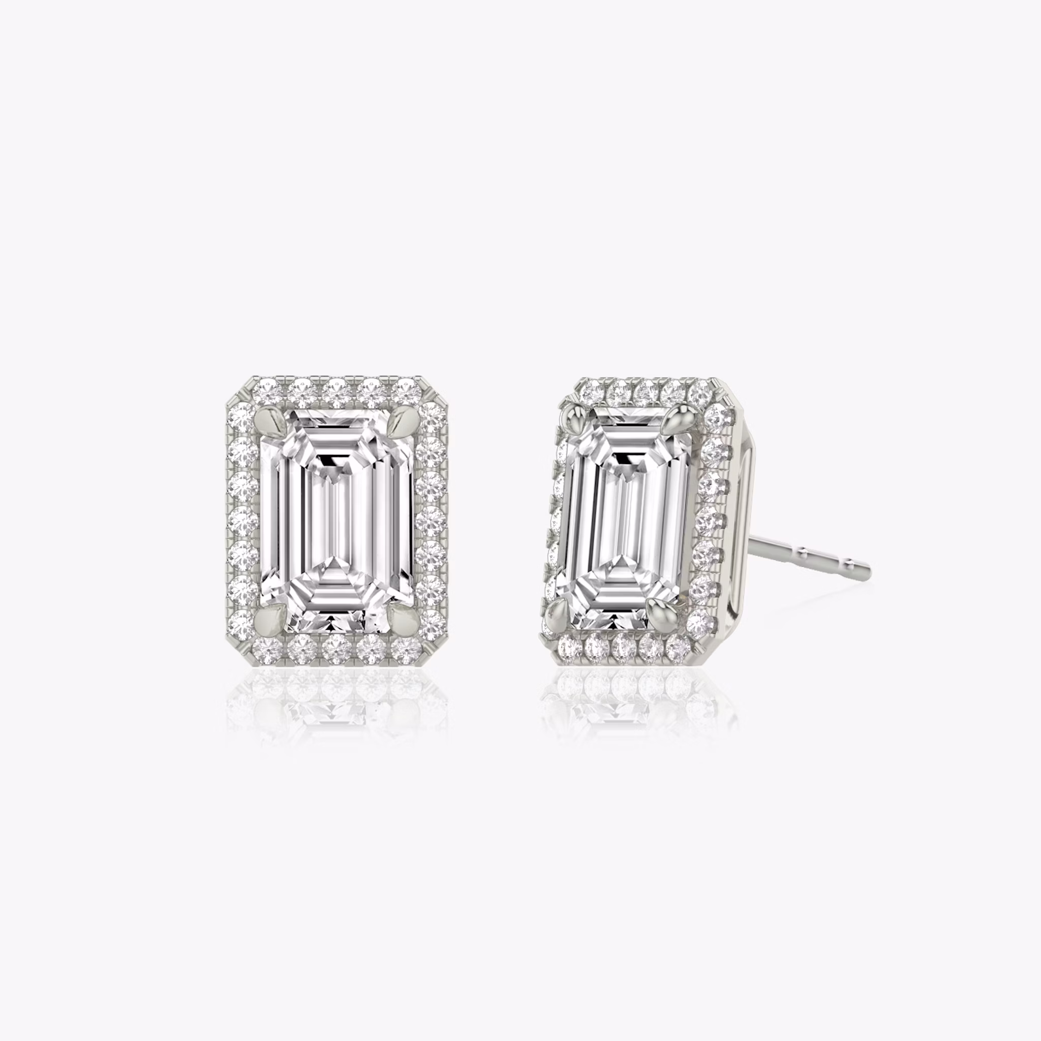 Halo Stud | Emerald | 14k | White Gold | caratWeight: 0.25ct