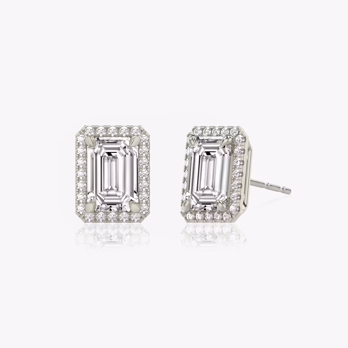 Halo Stud Emerald | White Gold