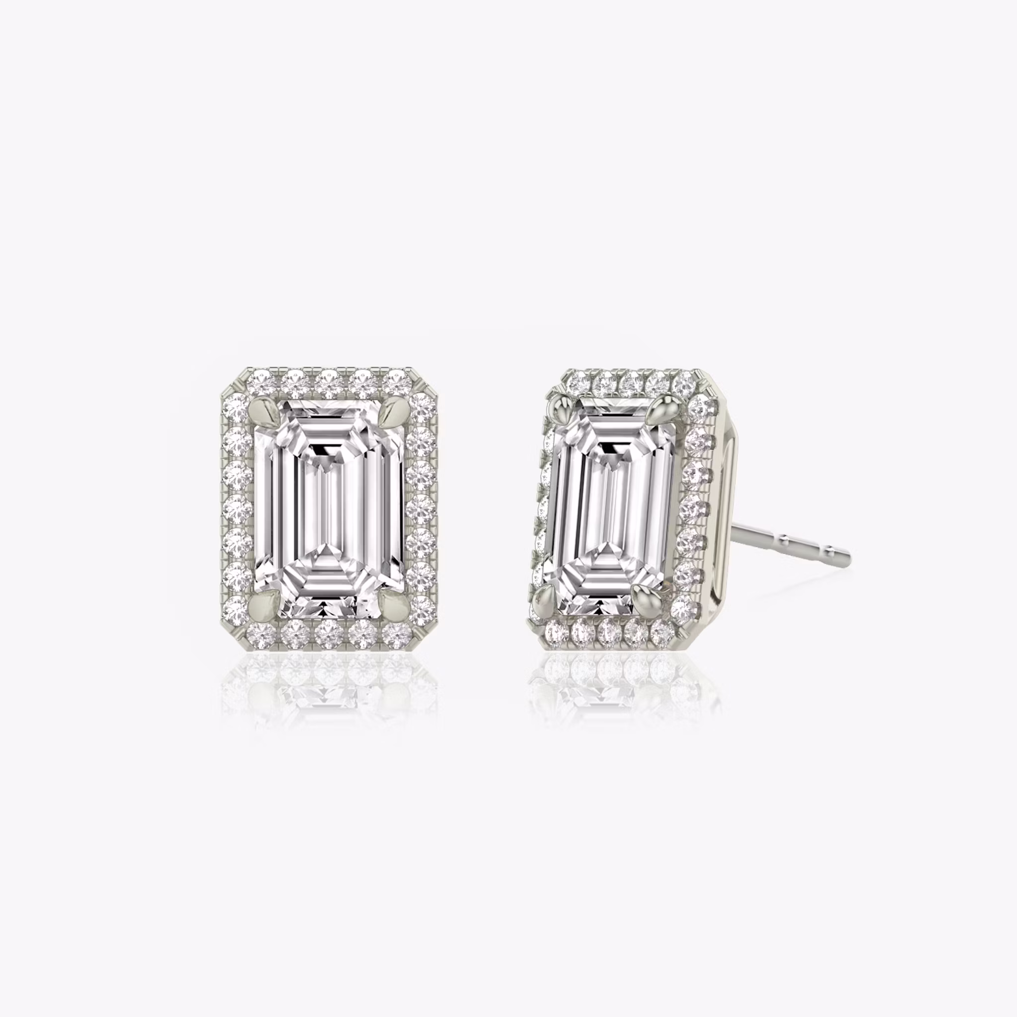 Halo Stud Emerald | White Gold