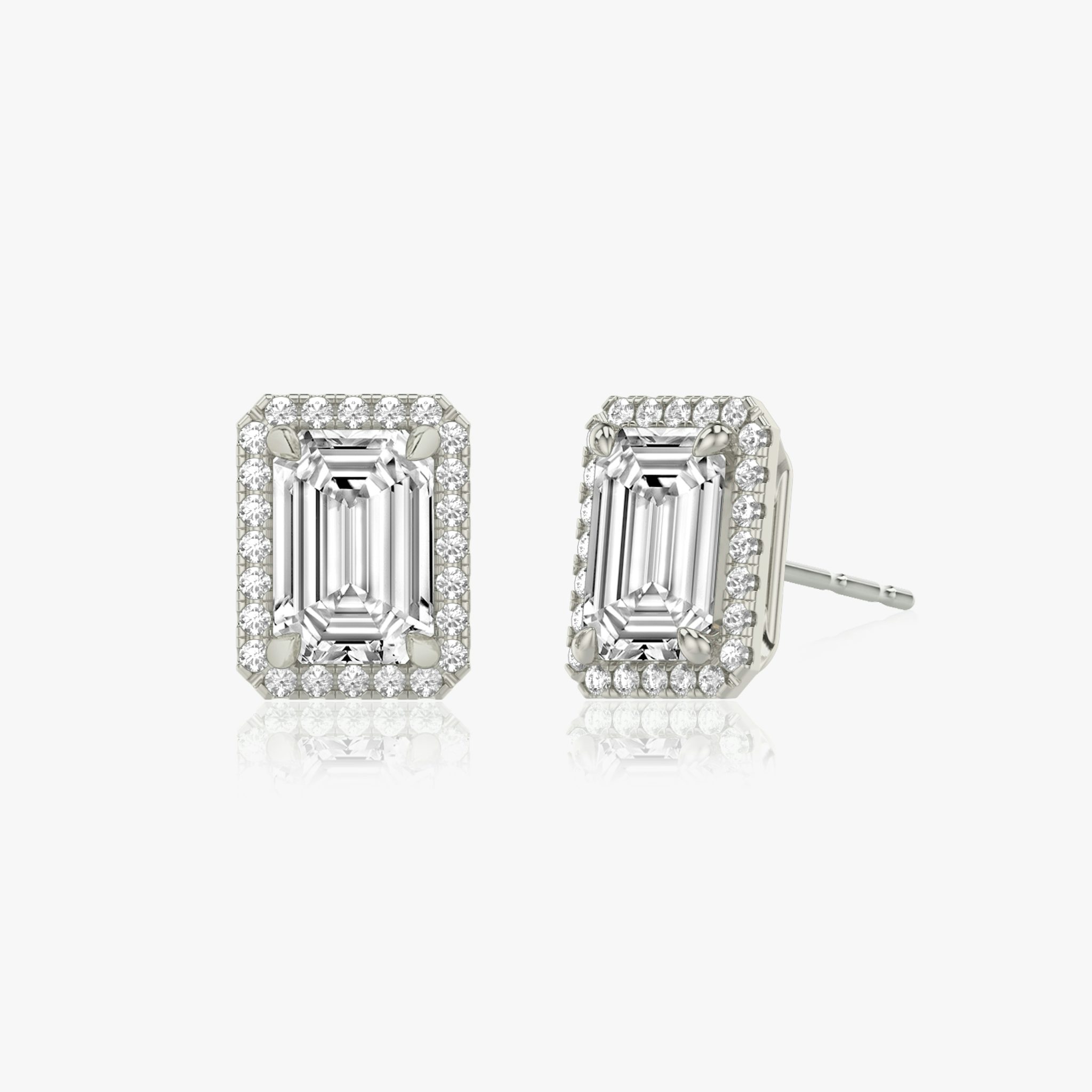 Halo Stud | Emerald | 14k | White Gold | caratWeight: 0.25ct