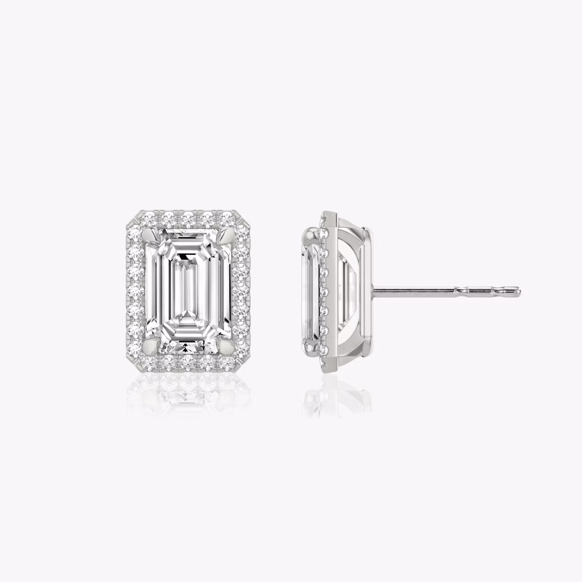 Pendiente Halo | Esmeralda | 14k | Oro blanco | caratWeight: other