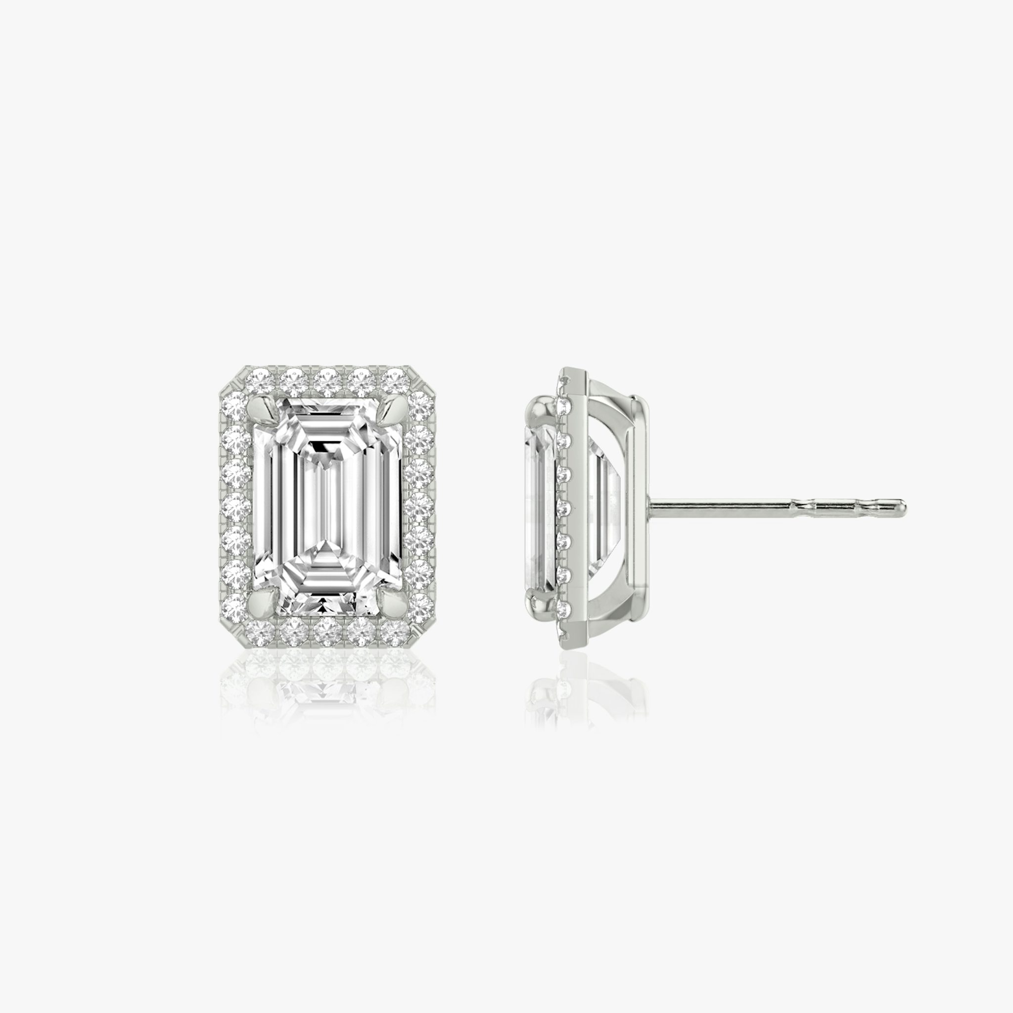 Halo Stud | Emerald | 14k | White Gold | caratWeight: 0.25ct