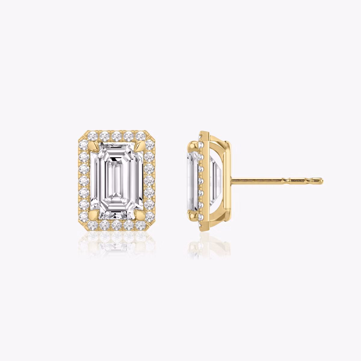 Halo Stud | Emerald | 14k | Yellow Gold | caratWeight: other