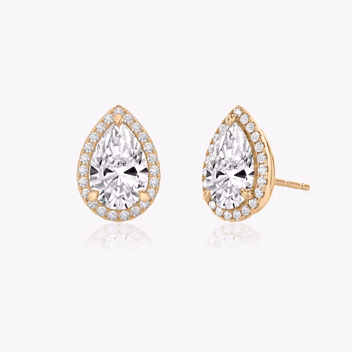 Halo Stud | Pear | 14k | Rose Gold | caratWeight: 0.75ct